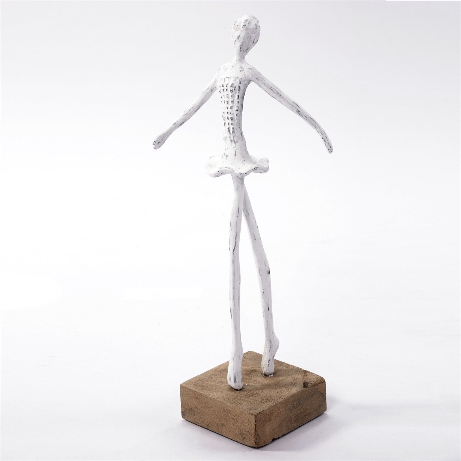 CREEDWOOD Skulptur BALLERINA FIGUR "BALLETT III", weiß, 37cm, Ballett Tänzer Skulptur