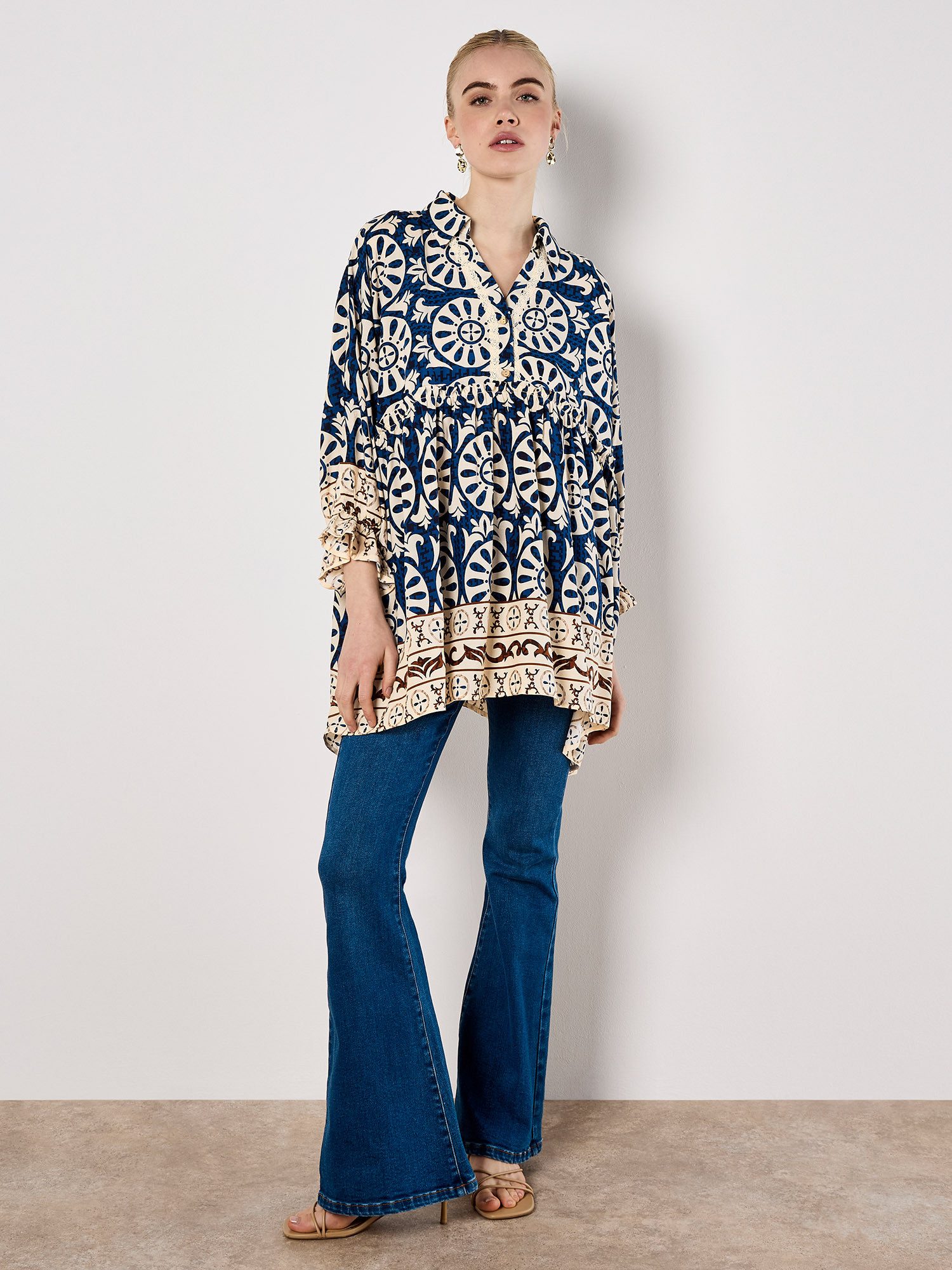 Apricot Oversize-Shirt Bedrucktes Hemd in Oversized günstig online kaufen