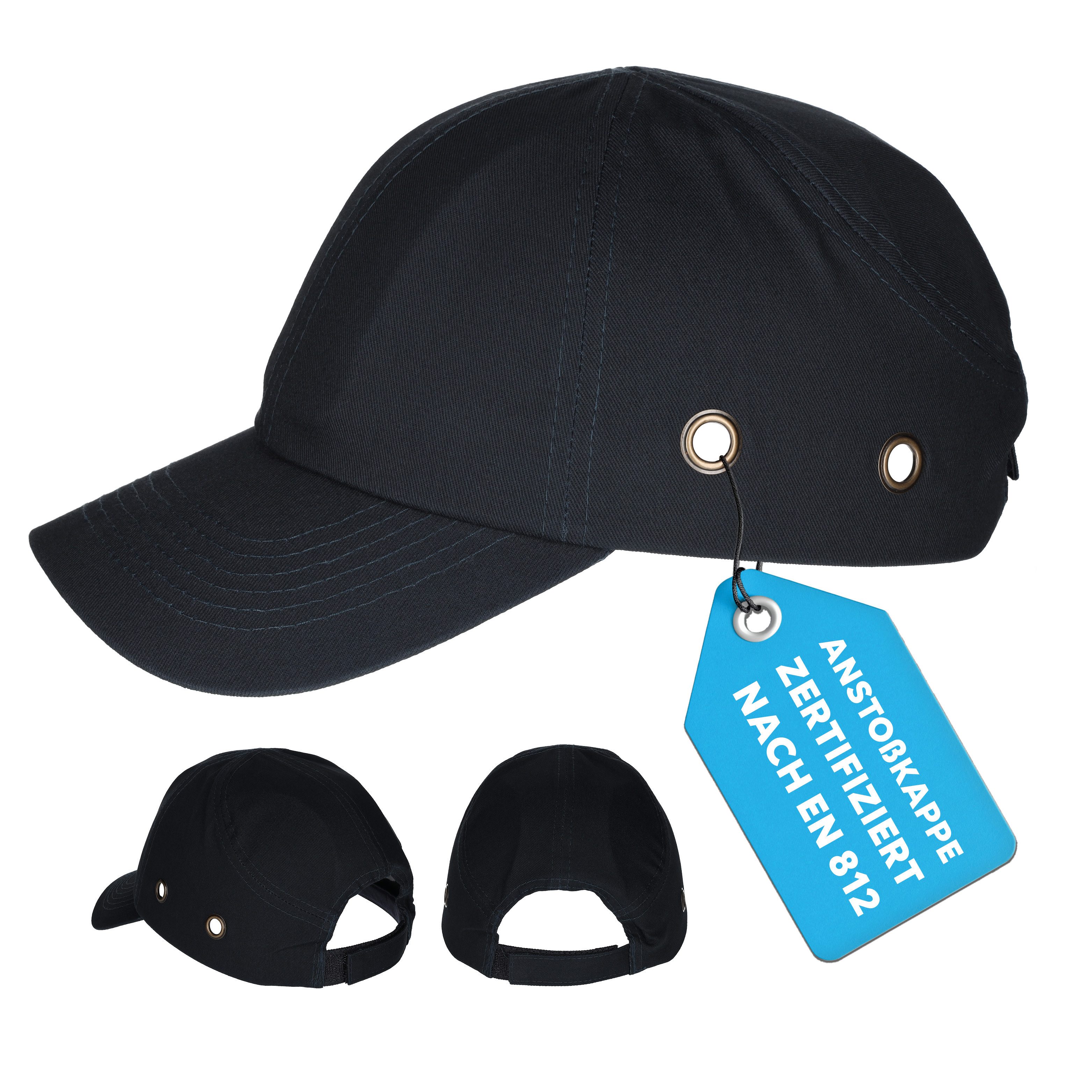 Sicherheitshelm, Baseballcap, Anstoßkappe in Baseballmützen Style, Uni Cap mit Schirm