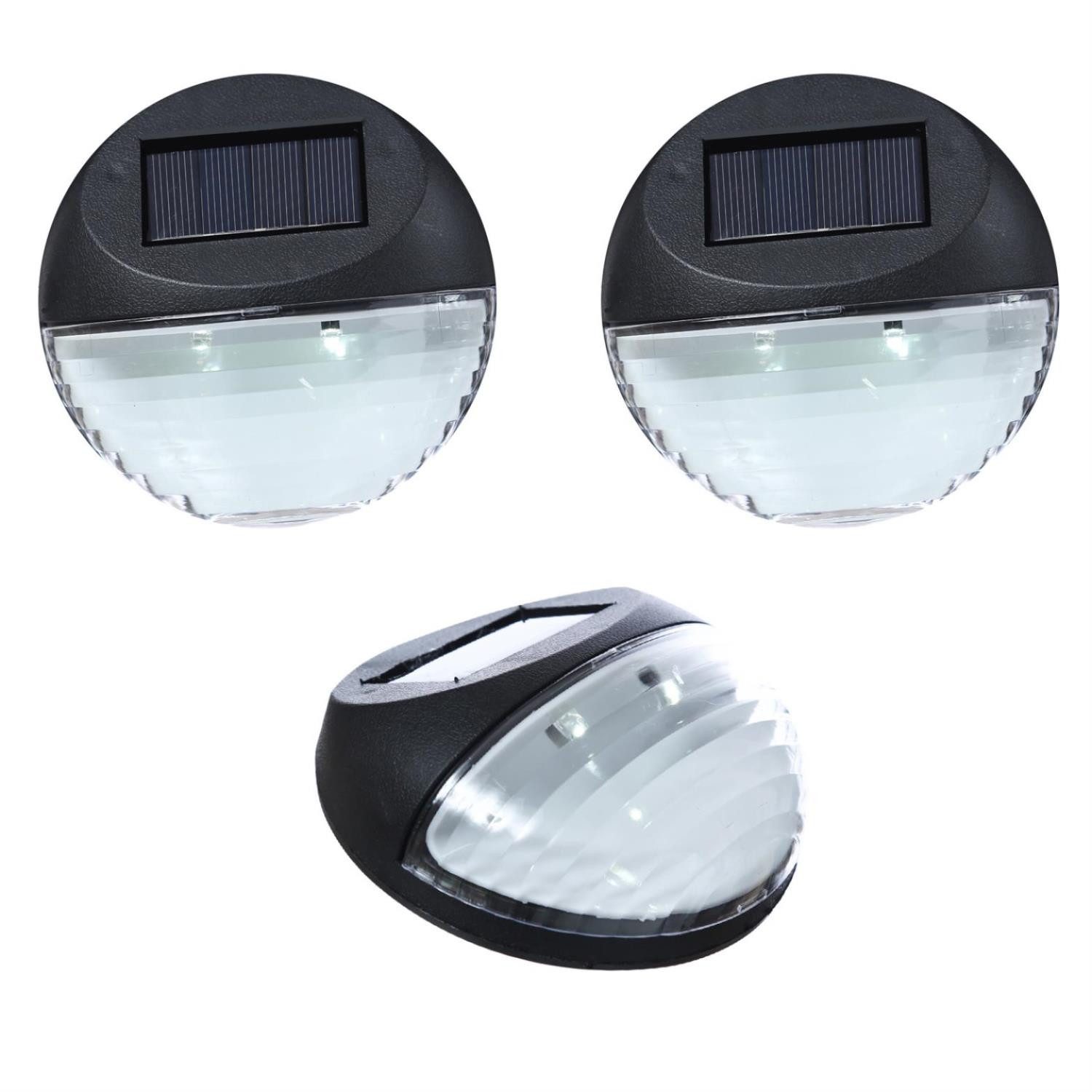 Außen-Wandleuchte LED Solar Fassadenleuchte 3Stk. 11cm Wandleuchte Solarleuchten Sensor