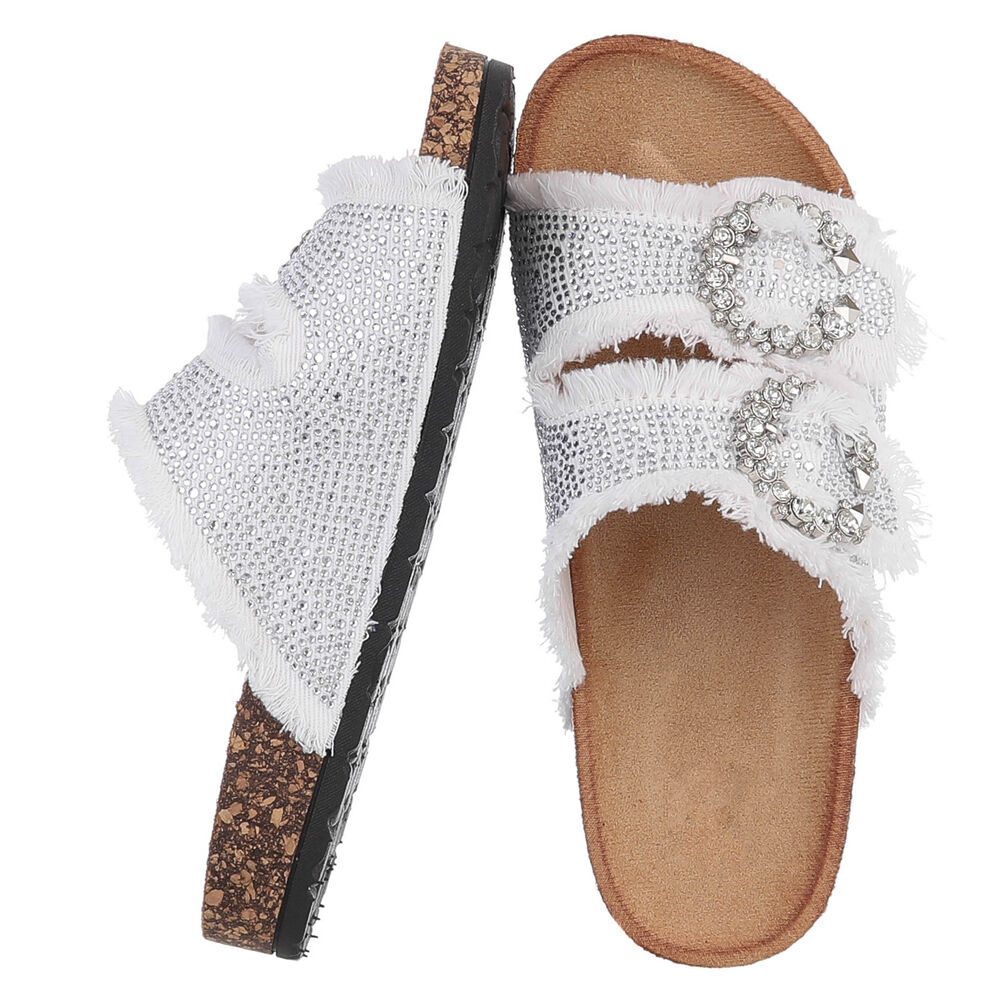 Ital-Design Modische Damen Sandalen mit Komfort und Dekoration Pantolette ( günstig online kaufen