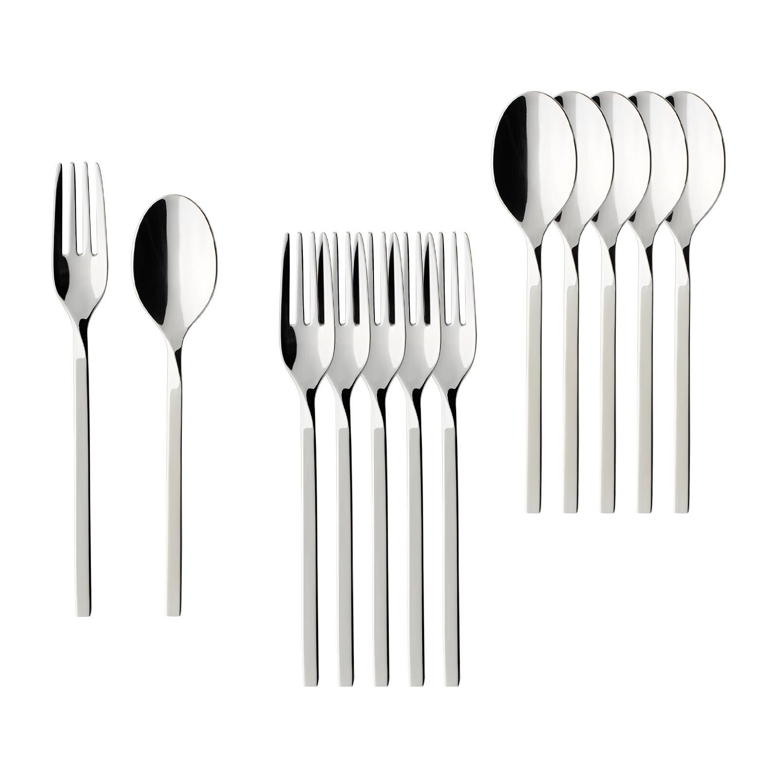 Villeroy & Boch Besteck-Set NewWave Kaffeebesteck Bundle 12er Set (12-tlg), Edelstahl, Spülmaschinenfest