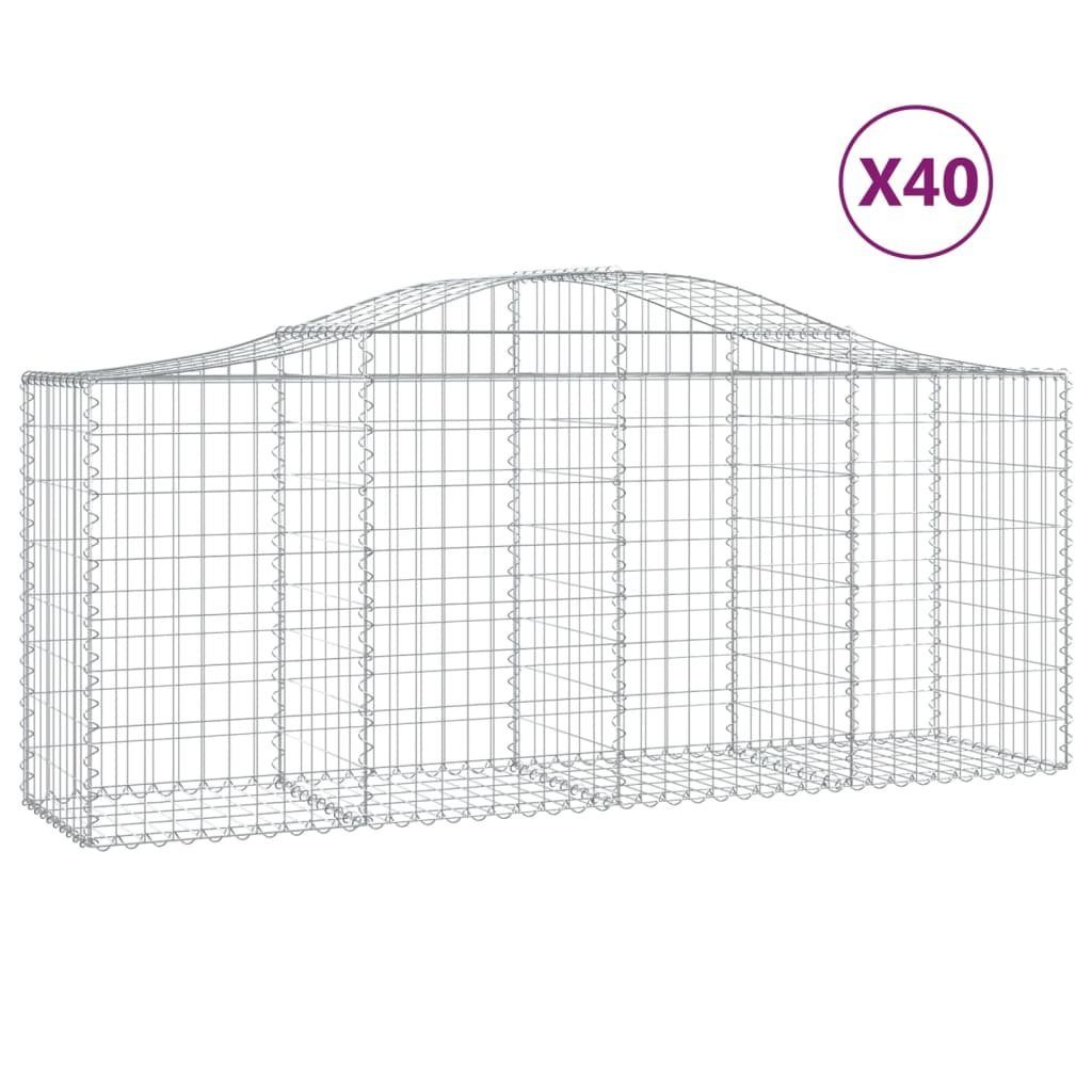 vidaXL Hochbeet 200 x 50 x 80100 cm Gabionen mit Hochbogen 40 Stk 200x50x80100cm Verzi