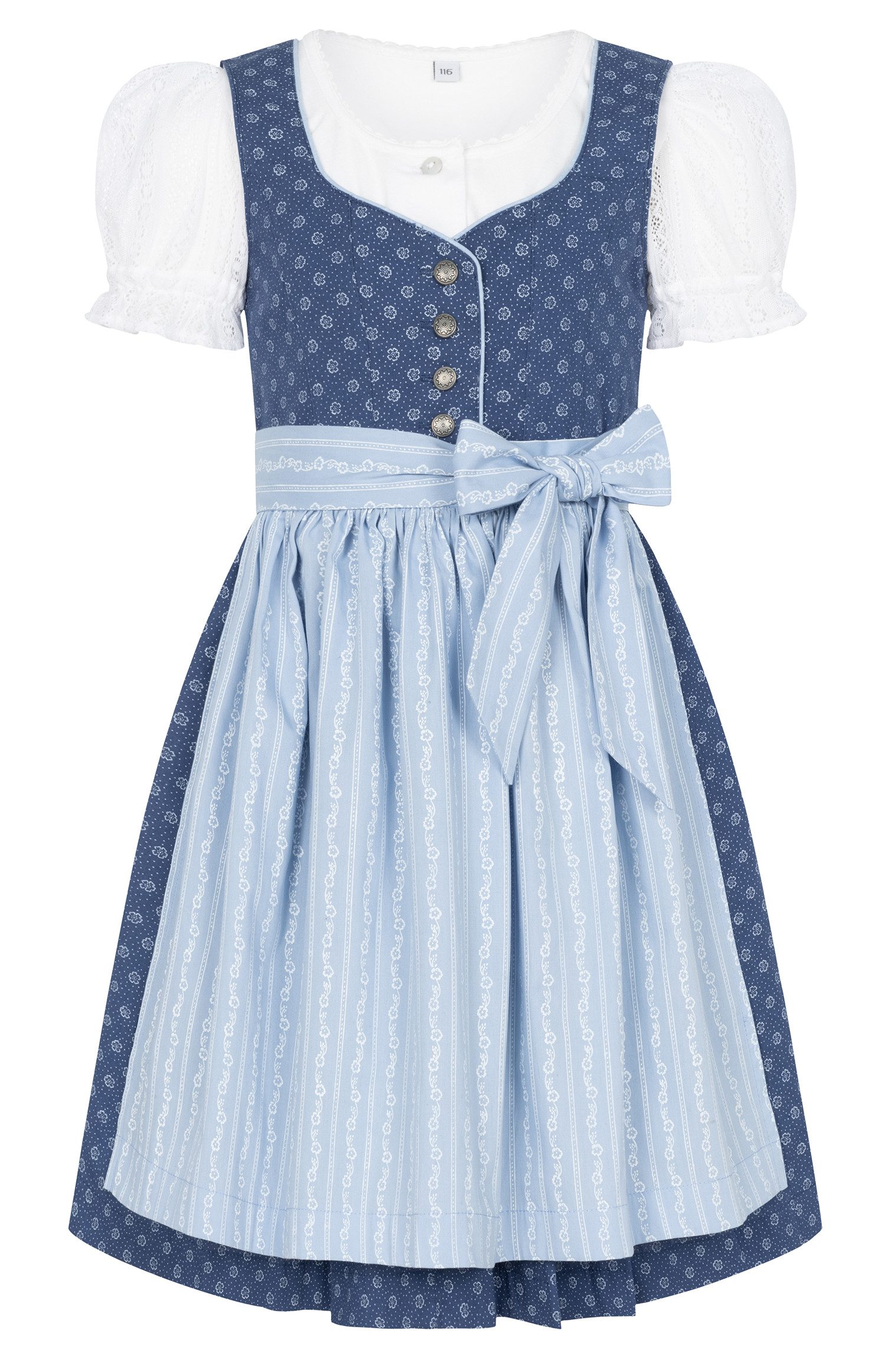 Nübler Dirndl Kinderdirndl Flores in Kornblume von Nübler - Rocklänge knielang