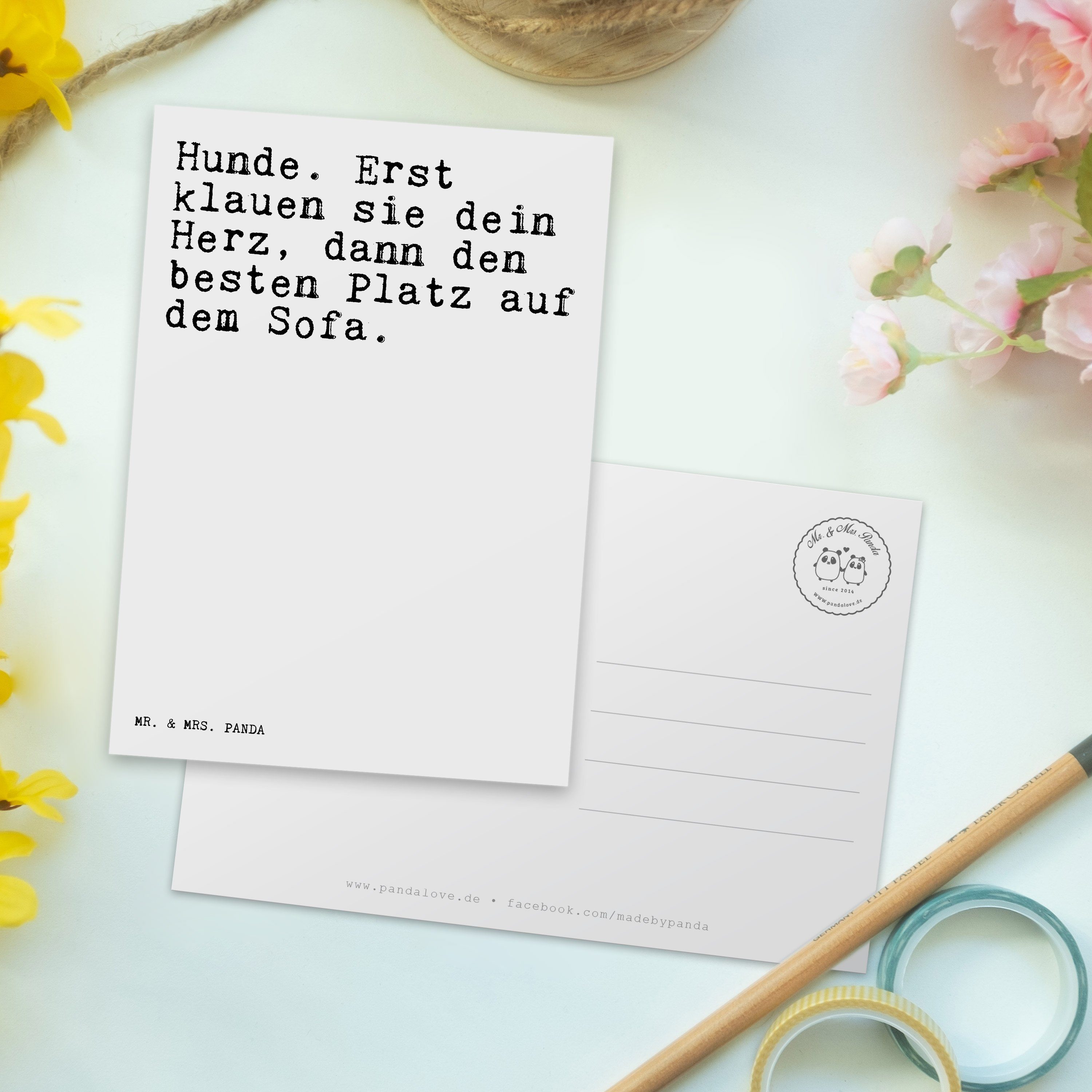 Mr. Mrs. - Hunde. Postkarte & klauen - Panda Spruch, Weiß Erst Geschenk, Geburtstagskarte sie...