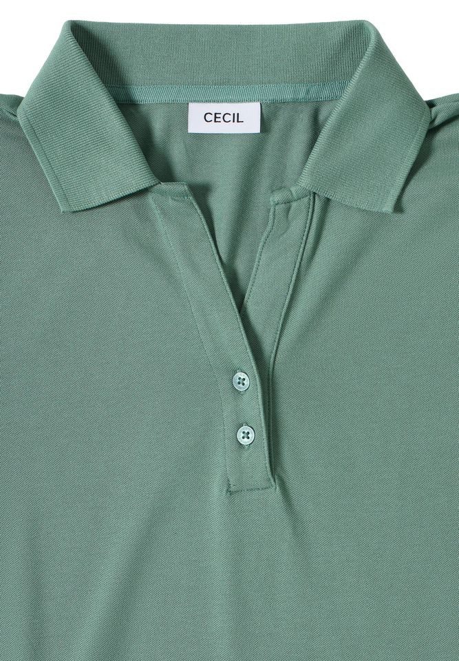 CECIL Langarmshirt – Poloshirt mit Knopfdetail günstig online kaufen