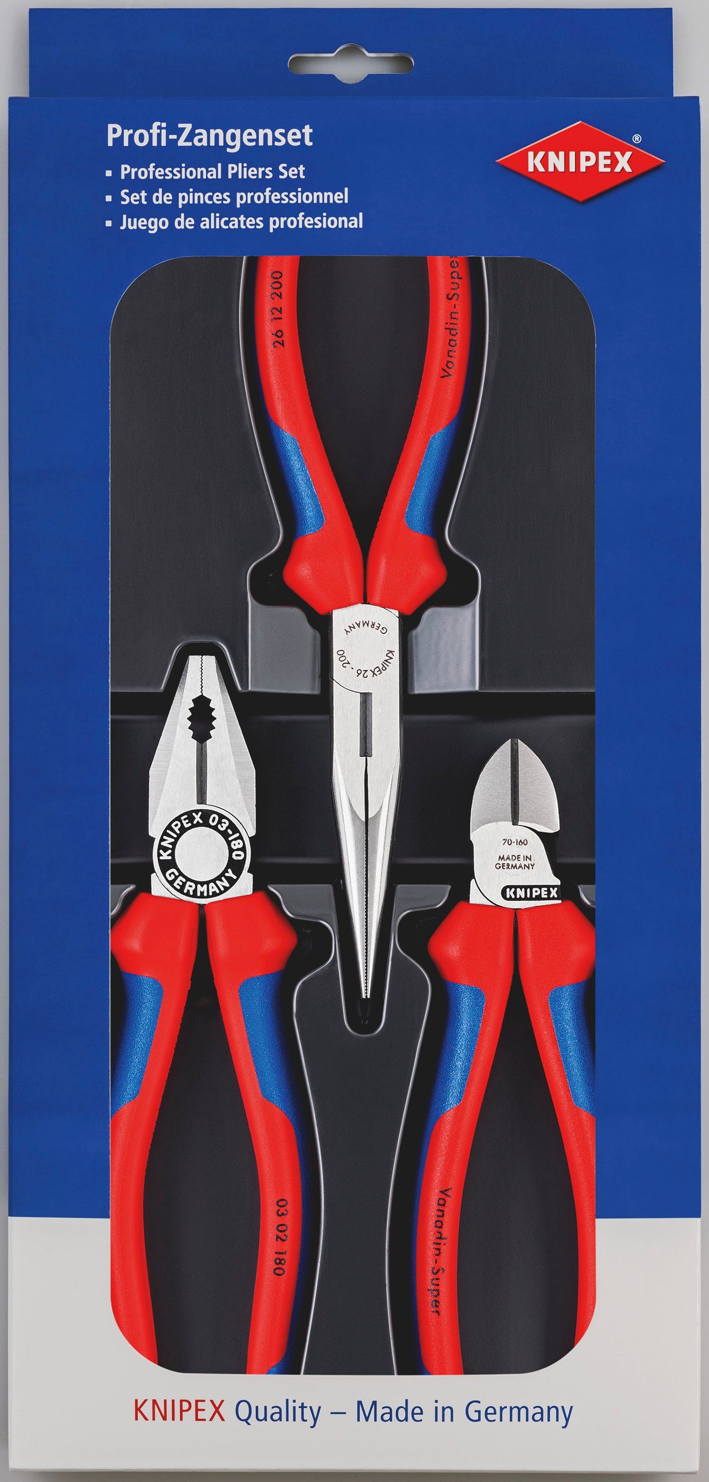 Knipex Zangenset 00 20 11 Montage-Paket, 1-tlg., (SB-Karte/Blister)