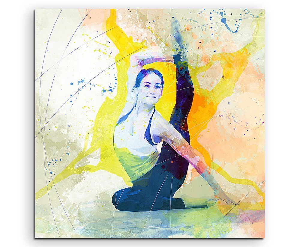 Sinus Art Leinwandbild Yoga III 60x60cm Aquarell Art Leinwandbild