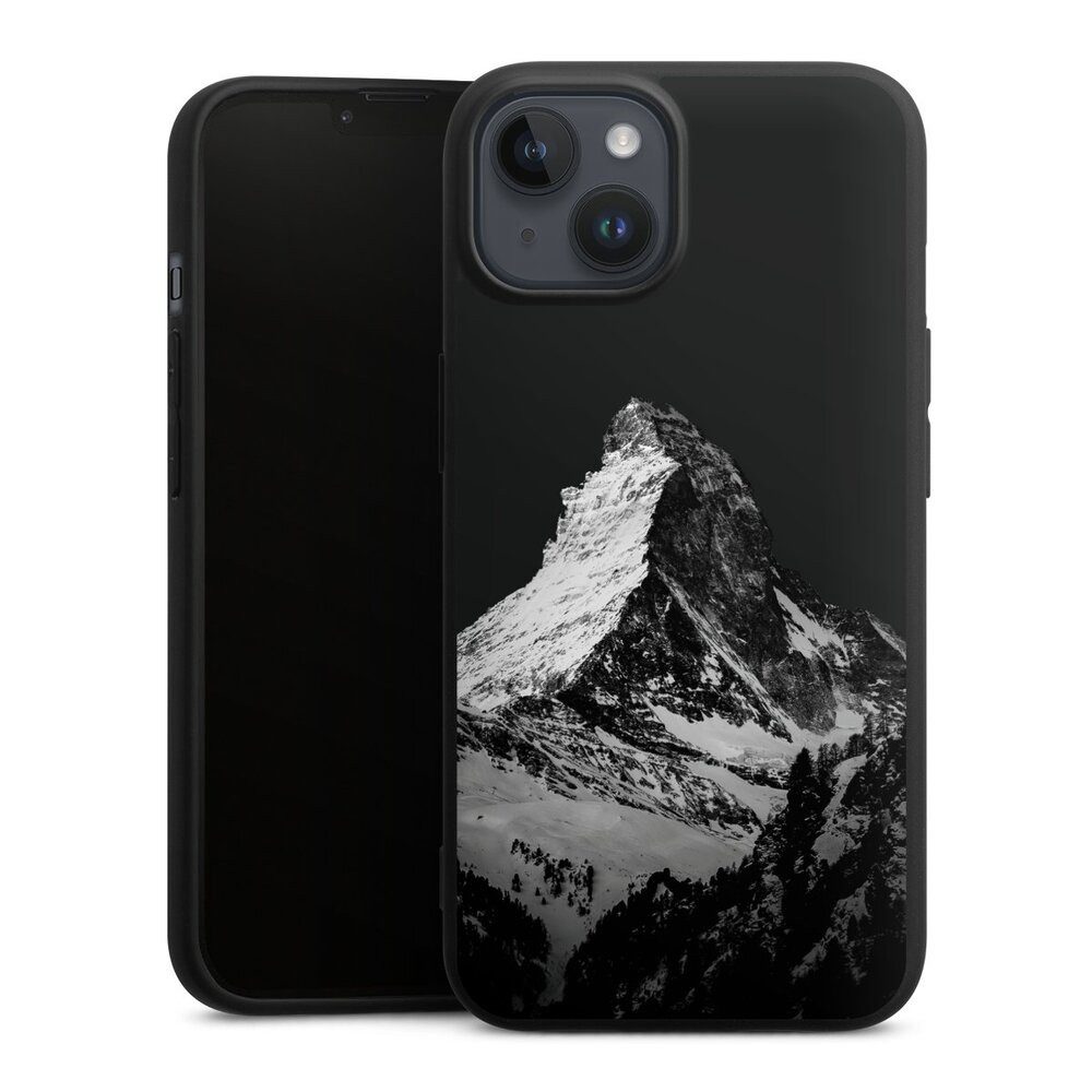 DeinDesign Handyhülle Berg Schnee Alpspitze Snow Capped Mountains Grayscale, Apple iPhone 14 Plus Silikon Hülle Premium Case Handy Schutzhülle