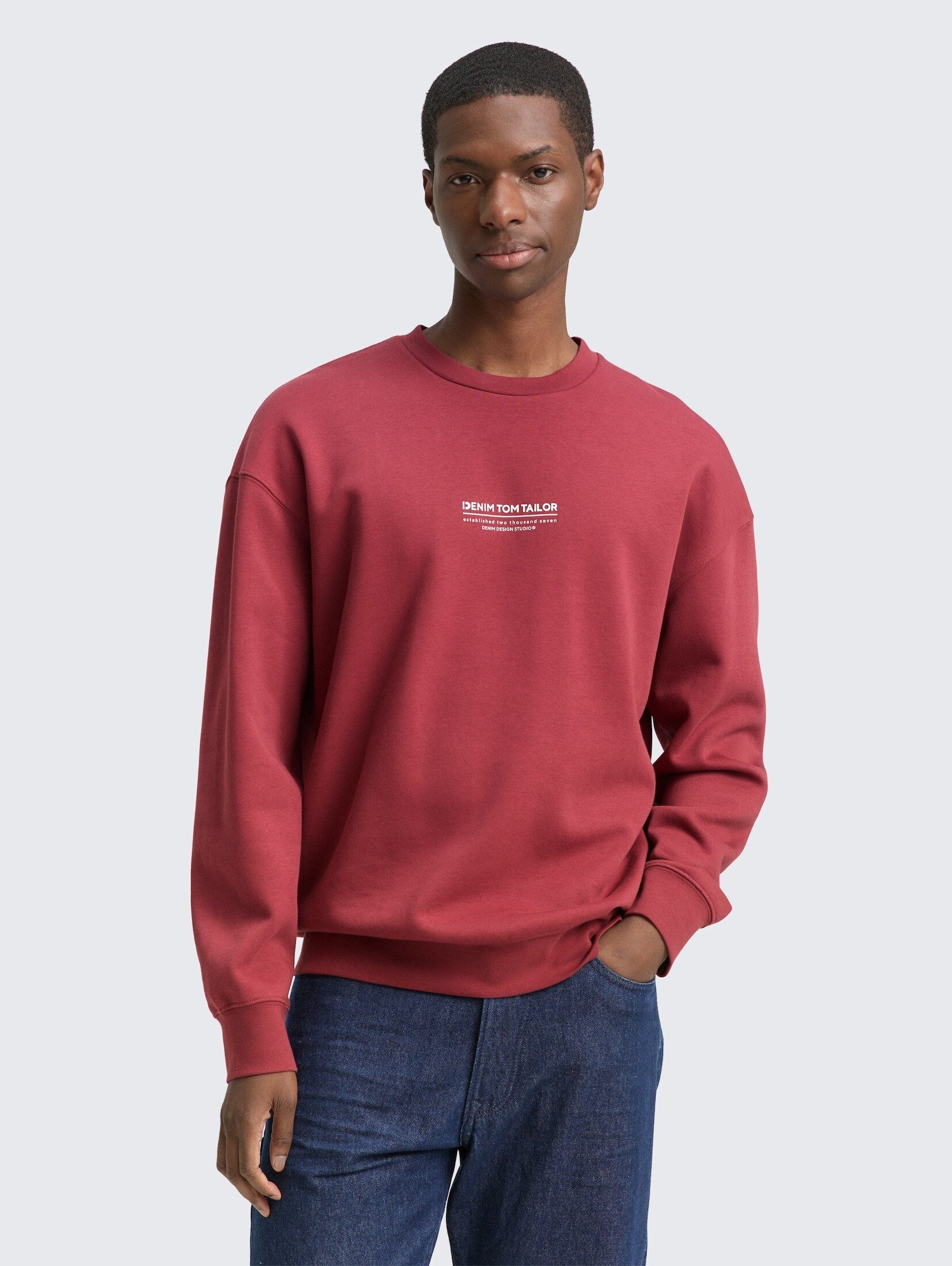 TOM TAILOR Denim Sweatshirt Strick & Sweatshirts Relaxed Sweatshirt mit Log günstig online kaufen