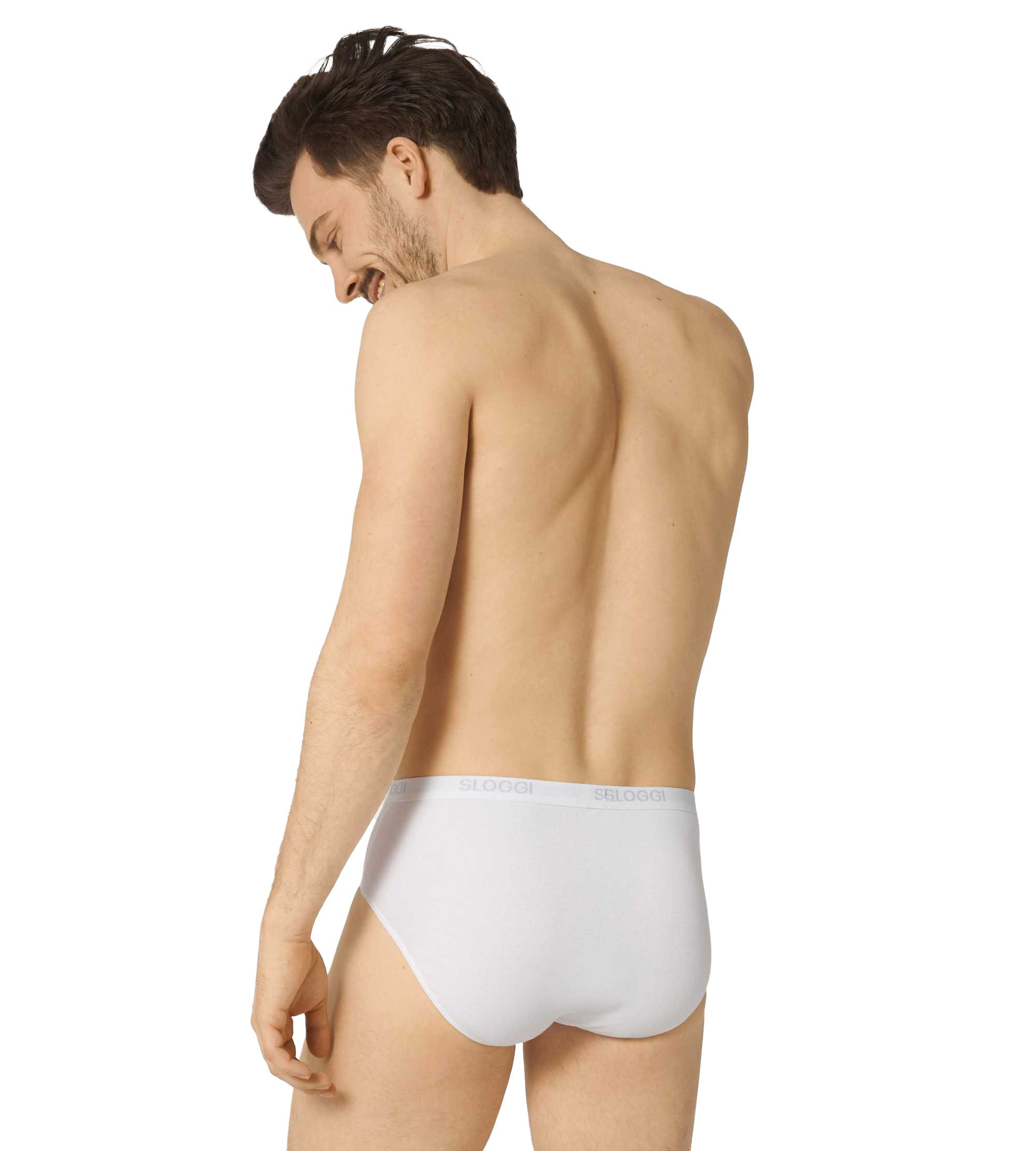 Sloggi Slip Herren Slips, 2er Unterwäsche Basic Pack Weiß - Midi