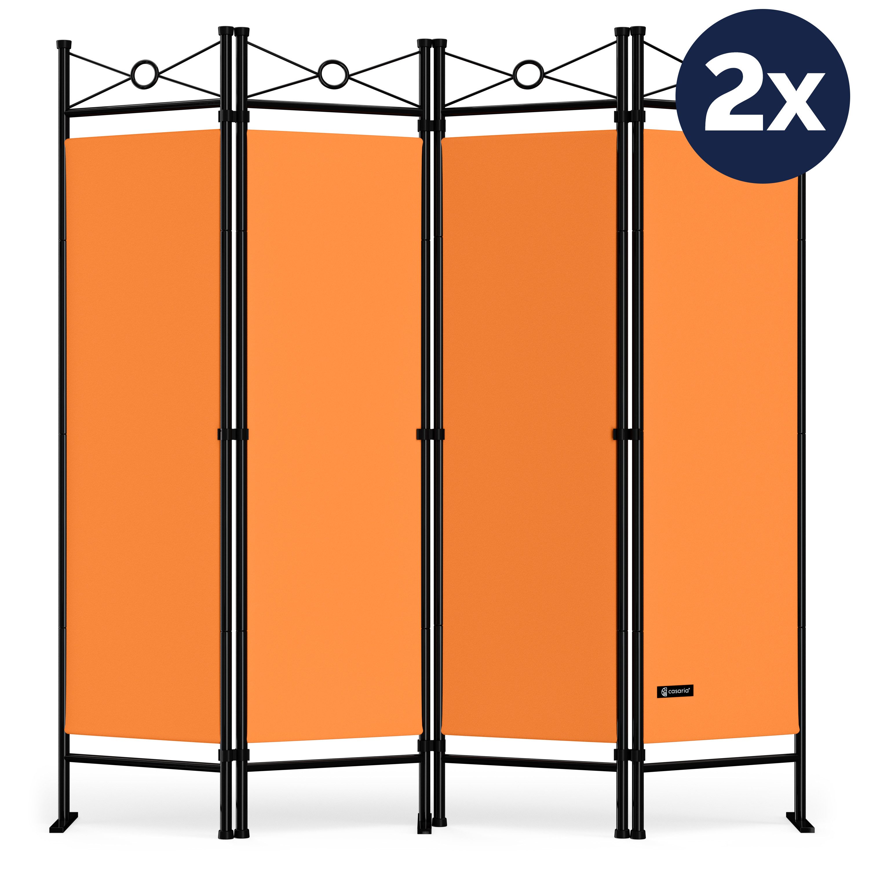 Casaria Paravent Lucca, 2er Set 180x163cm Verstellbar Faltbar Stabil 4 teilig Indoor