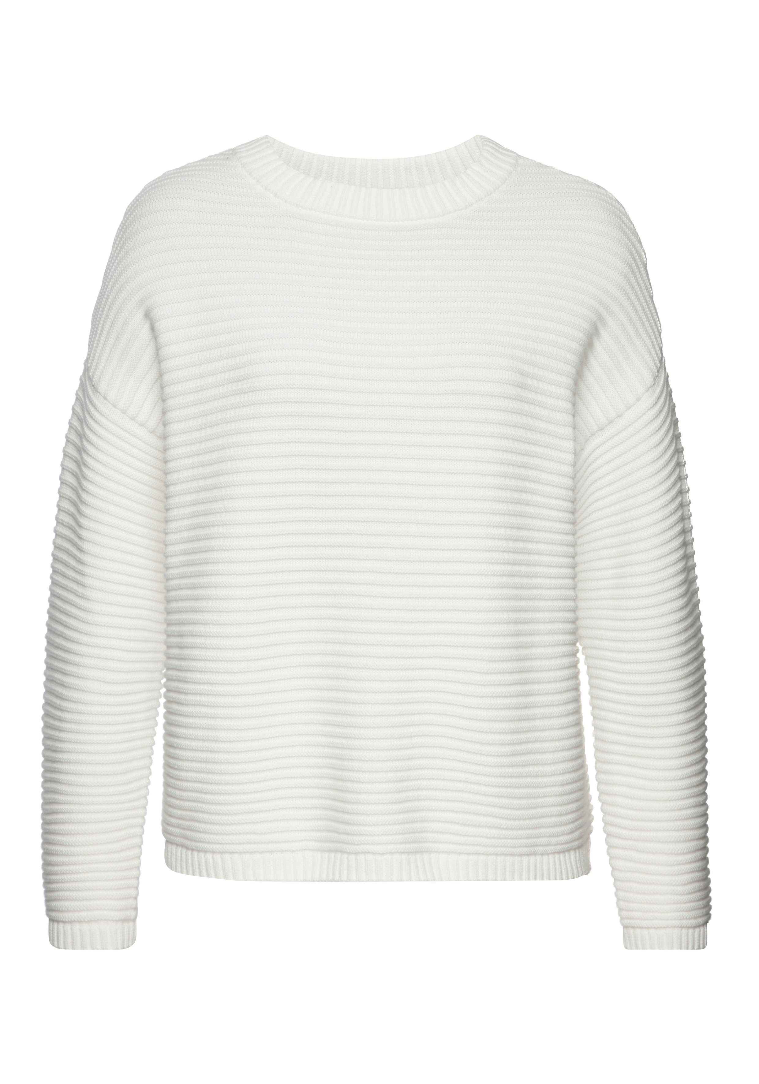 Vivance by Lascana Strickpullover aus reiner Baumwolle mit Rippstrickmuster Rundhalspullover aus Rippstrick, langärmeliger Pullover, Baumwolle – Bild 2 von 5