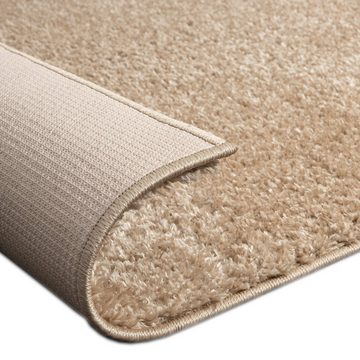 Teppich Klassischer Flauschteppich, warm & kuschelig, einfarbig in beige, Teppich-Traum, rechteckig, Je Licht heller / dunkler erscheinend, Rundherum gekettelt (langlebig), Waschbar