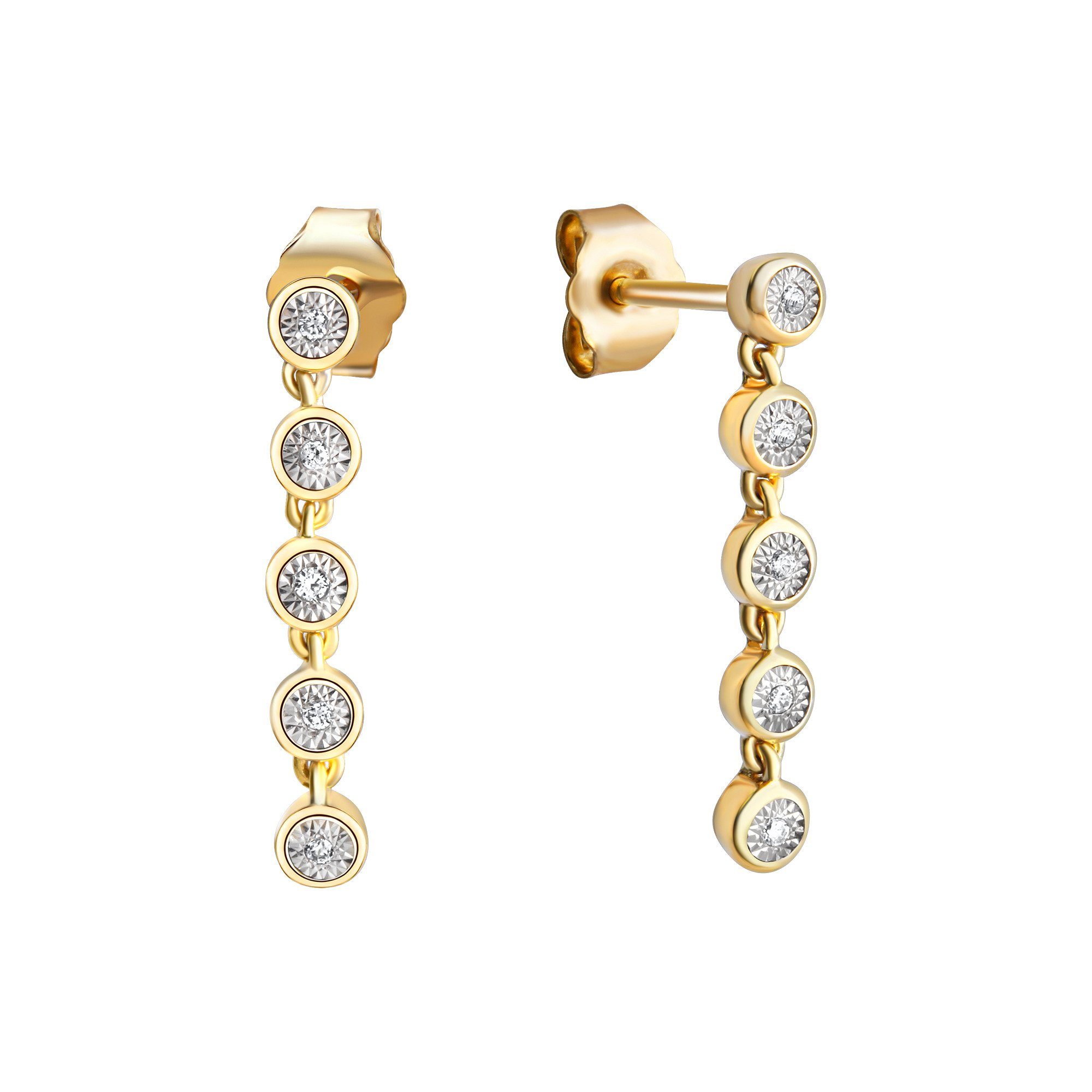 Diamonds by Ellen K. Paar Серьги Gold 585 zweifarbig mit 10x Brillant zus. 0,05ct.