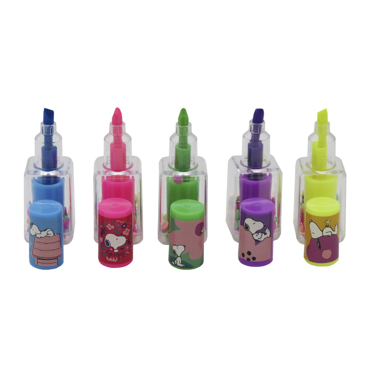 Snoopy Marker Marker Set 5 Farben Textmarker Filzstifte Schreibwaren im Zip Beutel, (Set, 5-tlg)