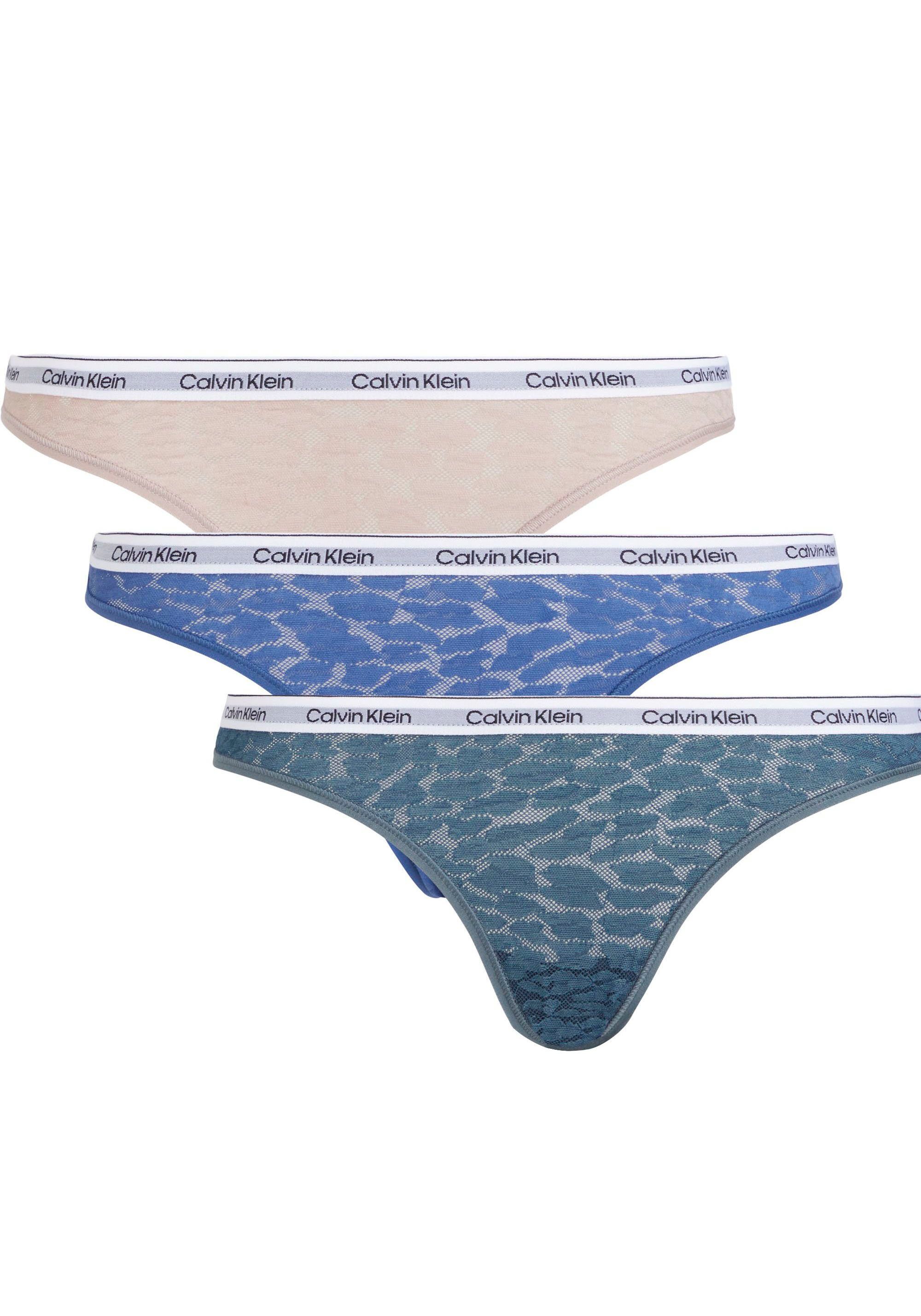 Calvin Klein Underwear Brasilslip BRAZILLIAN 3PK (Packung, 3-St., 3er-Pack) mit CK-Logo am Bund TRUE_NAVY/_SPHINX/DARK_SLATE