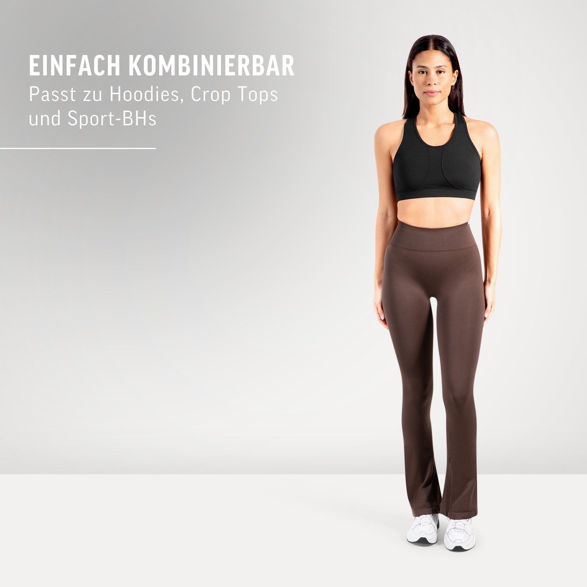 Smilodox Schlaghose Schlagleggings Oriana, High Waist, Sportleggings für Gym & Alltag Ausgestelltem Bein Schlaghose maximale Bewegungsfreiheit Sport Alltag