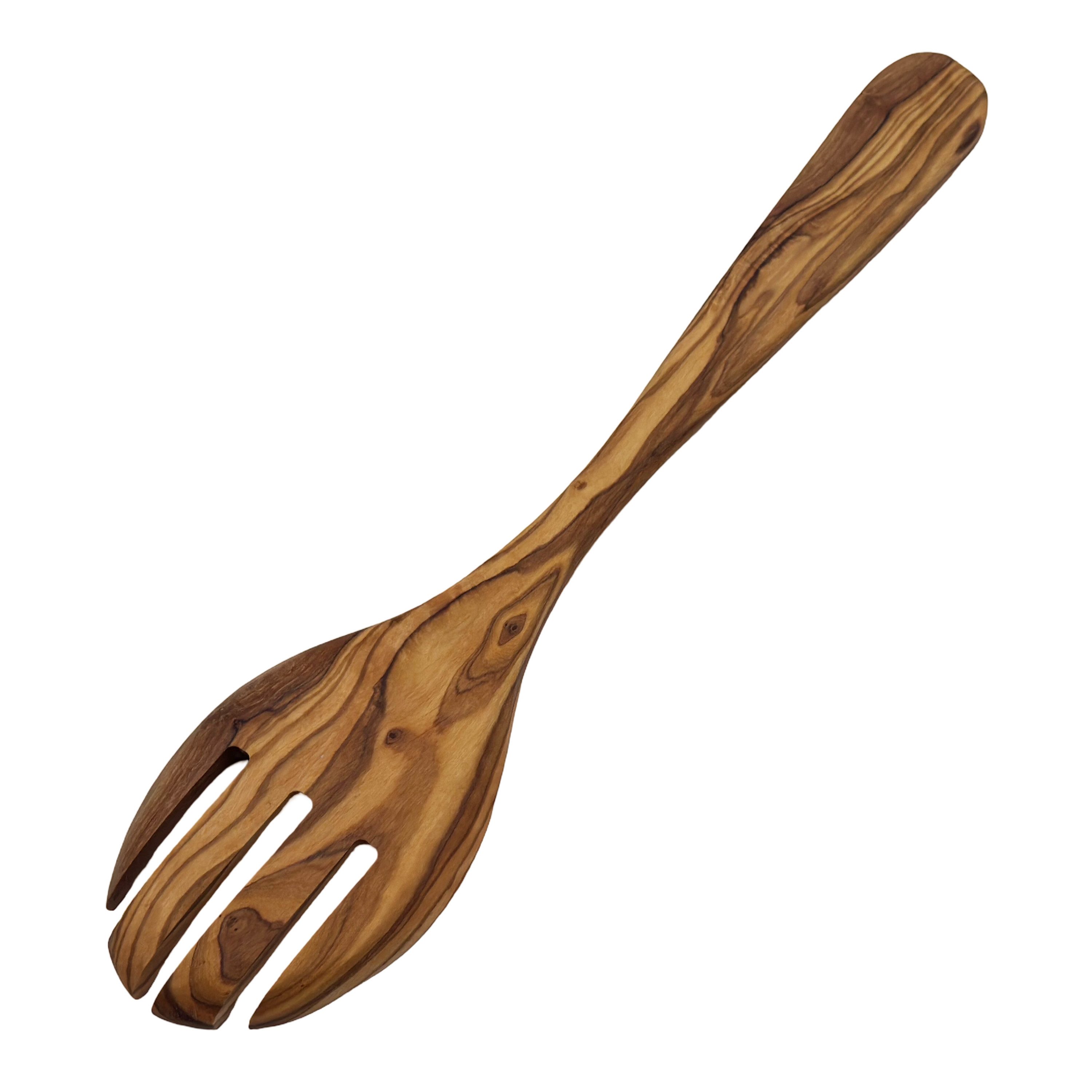 medina mood Serviergabel "Plaisir" oval - handgefertigt & ergonomisch aus Olivenholz (1 Stück)