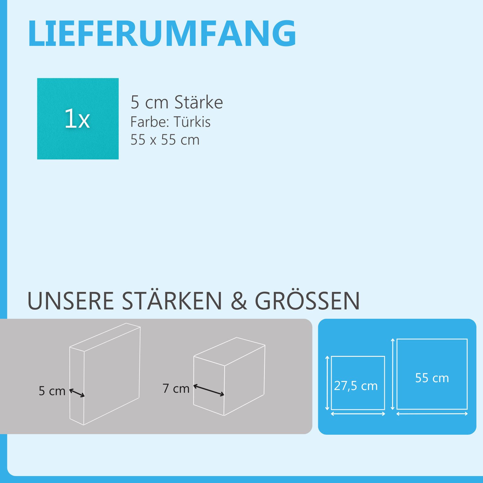platino24 Akustikplatte Quadrat Basic aus Basotect ® G+ 55x55cm