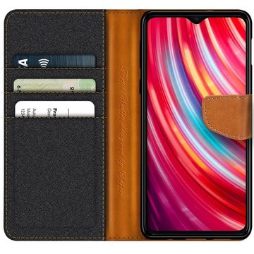 CoolGadget Handyhülle Denim Schutzhülle Flip Case für Xiaomi Redmi Note 8 Pro 6,53 Zoll, Book Cover Handy Tasche Hülle für Redmi Note 8 Pro Klapphülle