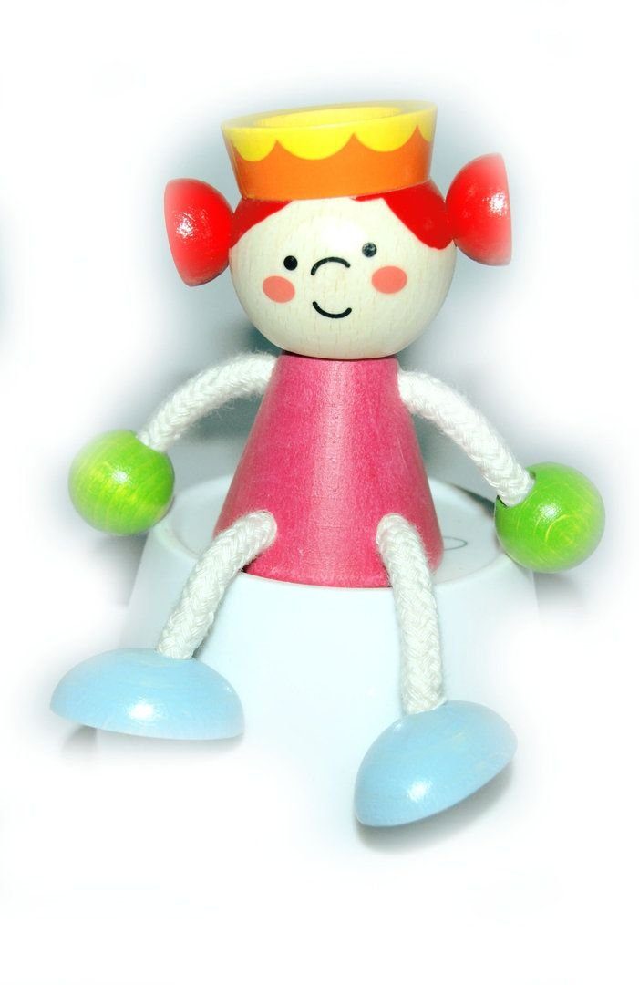 HESS SPIELZEUG Lernspielzeug Holzspielzeug Schwingfigur Prinzessin BxLxH 100x70x120mm NEU