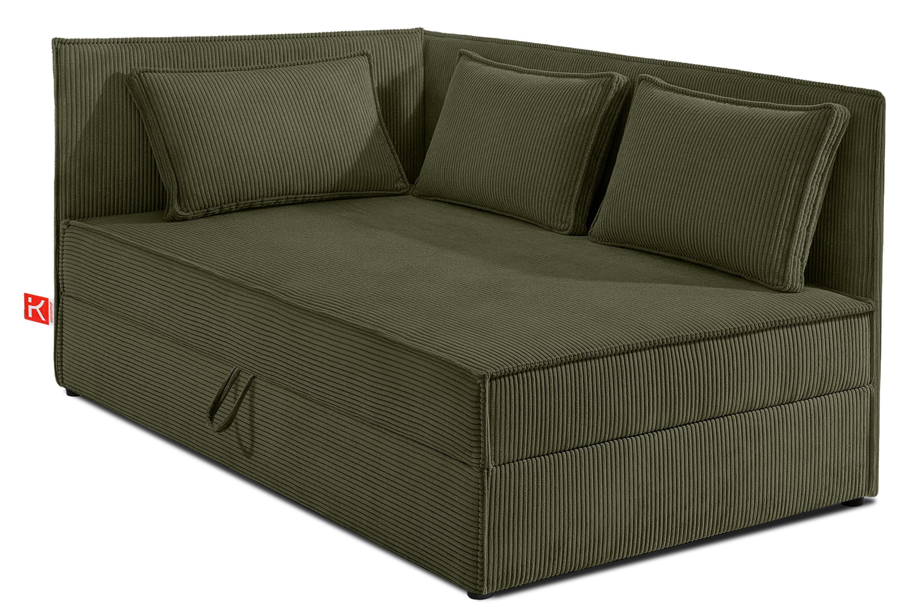 KONSIMO® Boxspringbett ROTI Daybett, Tagesbett, Jugendbett, 90 cm x 200 cm (1-Person Boxspringbett), hergestellt in der EU, inklusive Kissen, mit großem Bettkasten