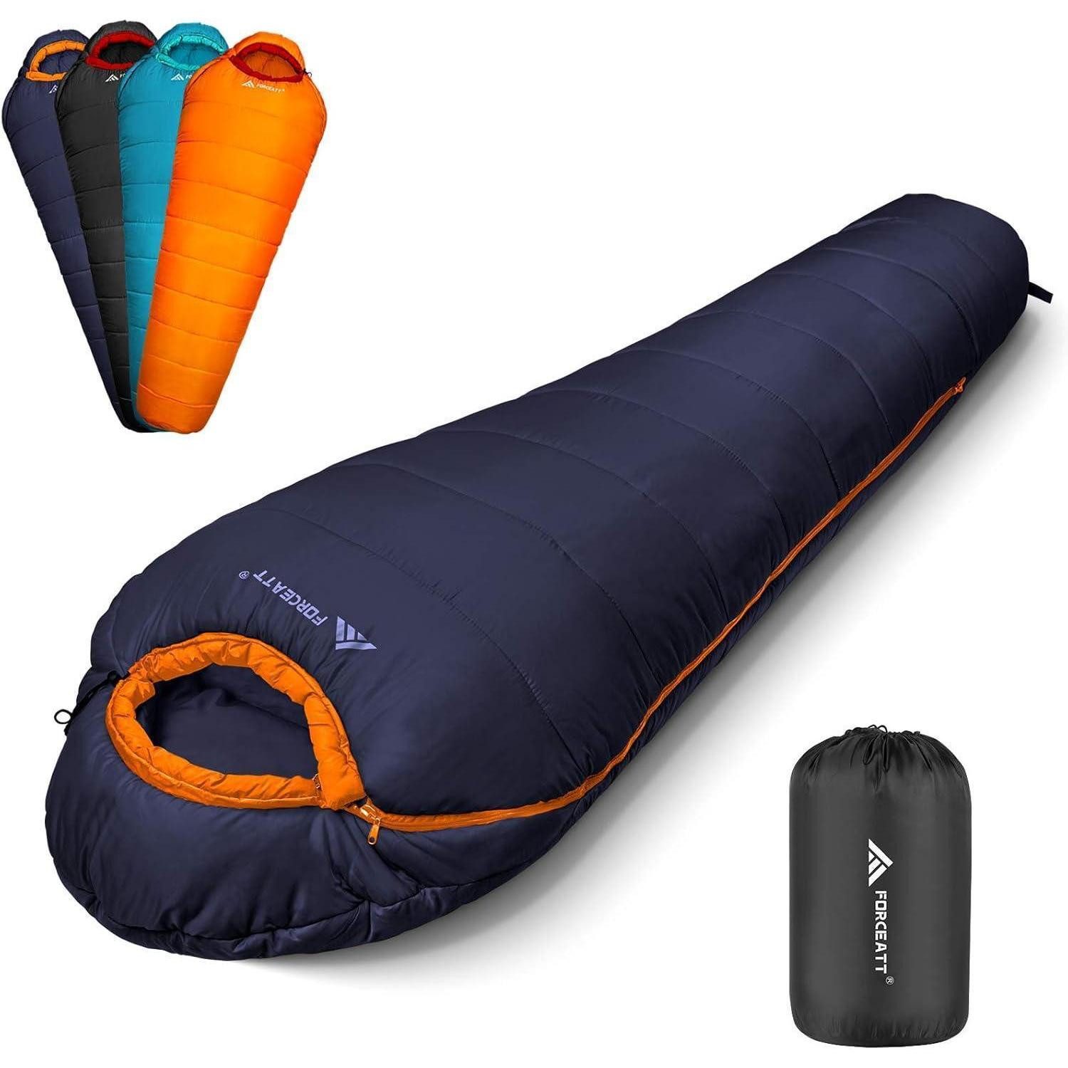 LuxusKollektion Mumienschlafsack Schlafsack Mumienschlafsack 4 Jahreszeiten -10 Dunkelblau