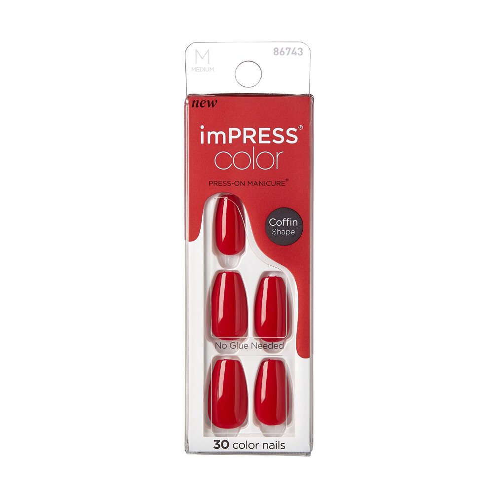 Kiss Kunstfingernägel Self-adhesive nails imPRESS Color MC Reddy or Not 30 pcs