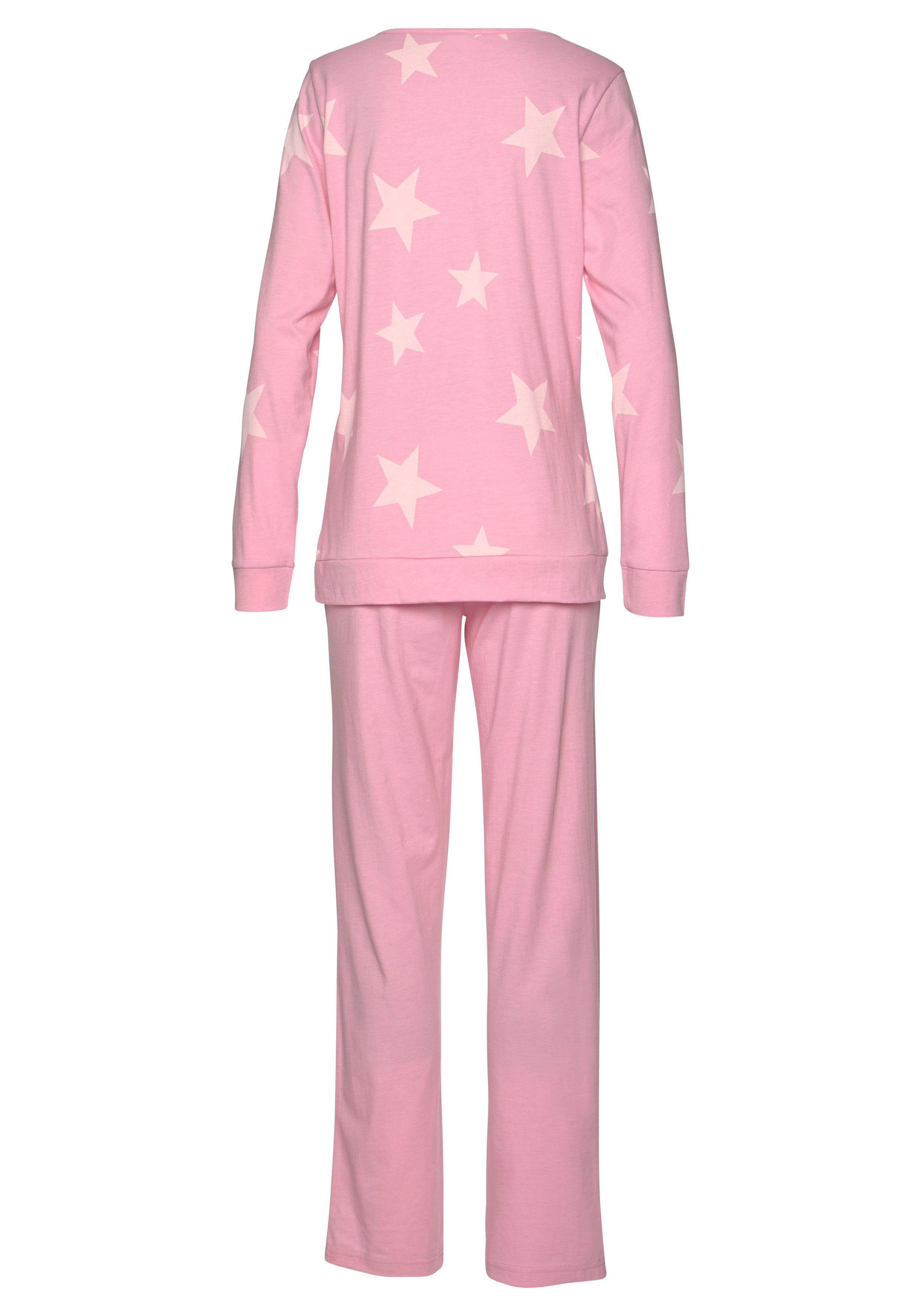 Arizona Pyjama (Set, 2 tlg) in melierter Optik mit Sternen