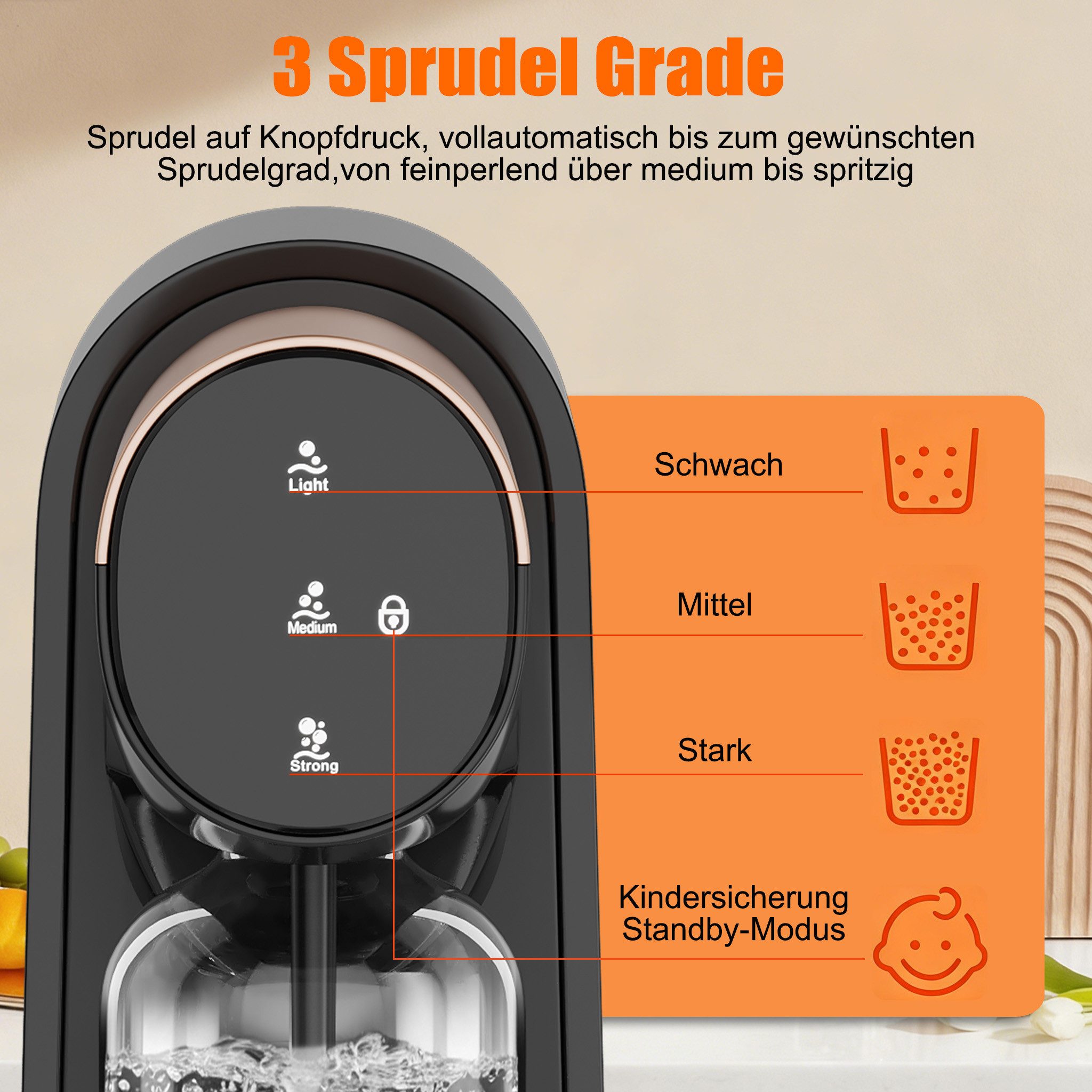 HOMELUX Wassersprudler Sprudelwasser Maschine Mit 1 PET-Flasche Bpa-Frei, (set, 1 x Sprudelwasser Maschine,1 x PET-Flasche)