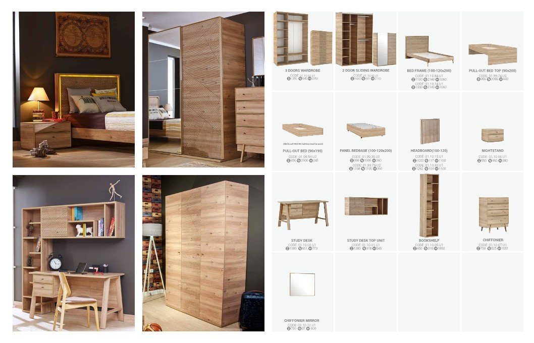 Möbel-Lux mit Schreibtisch Schubladen Almila Origami,