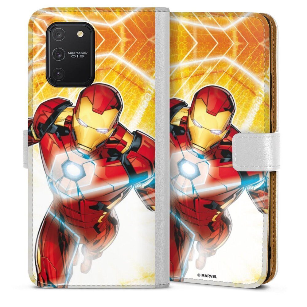 DeinDesign Handyhülle Iron Man on Fire, Samsung Galaxy S10 Lite Hülle Handy Flip Case Wallet Cover