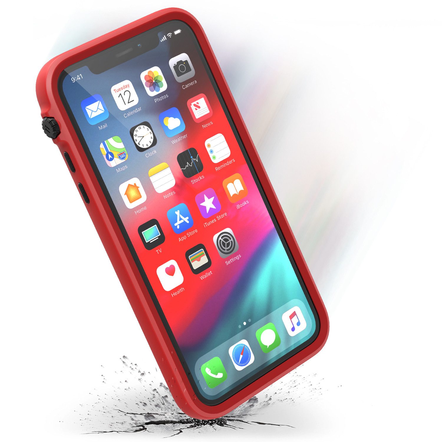 Catalyst Smartphone-Hülle Impact Protection Case, für iPhone 11, Rot/Schwarz