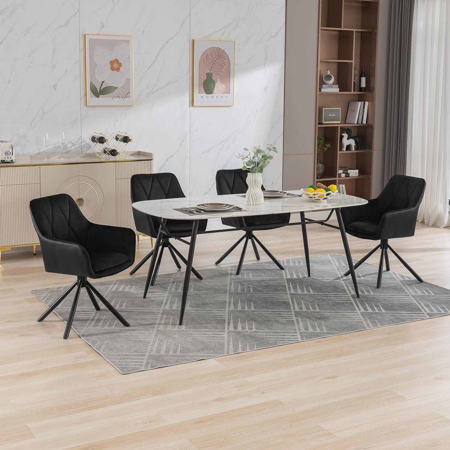 EUGAD 4-Fußstuhl (6 St), Esszimmerstühle drehbar, günstig online kaufen