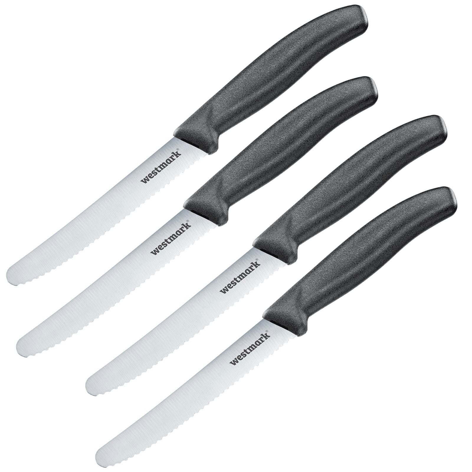 WESTMARK Besteck-Set 4 Frühstücksmesser (4-tlg), 4 Personen, Edelstahl, Kunststoff, rostfrei, 5 Jahre Garantie