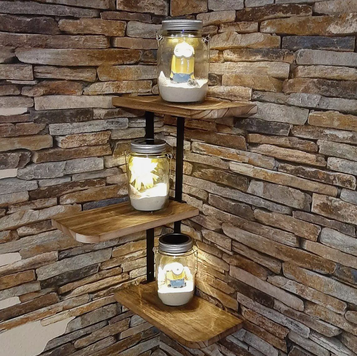 Holz Lichter Wandregal Eckregal Zickzack Holz, Platzsparendes Wandregal & S günstig online kaufen