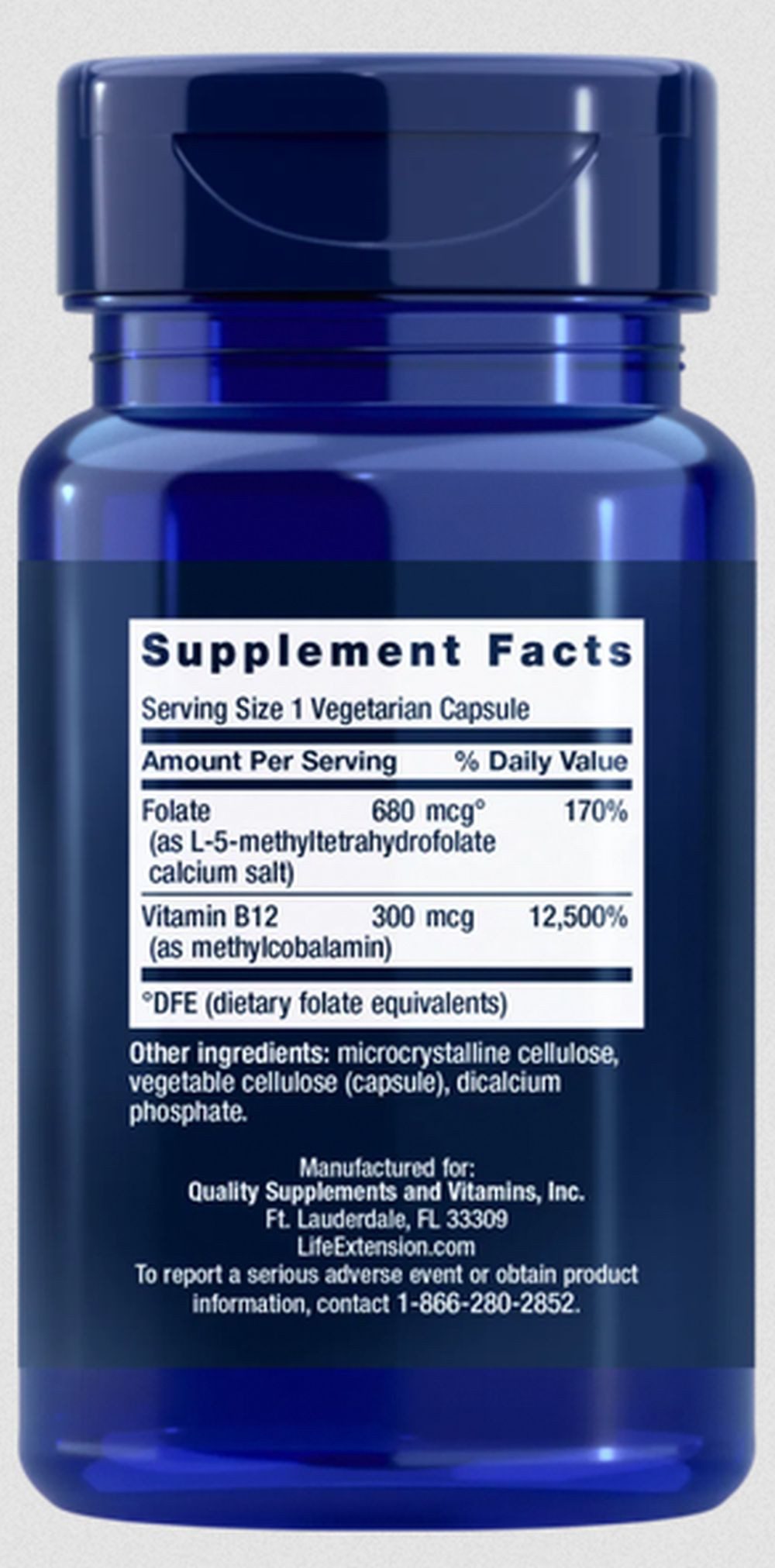 Life Extension Life Extension Bioactive Folate&Vitamin B12- 90 veg. Kapseln Kapseln