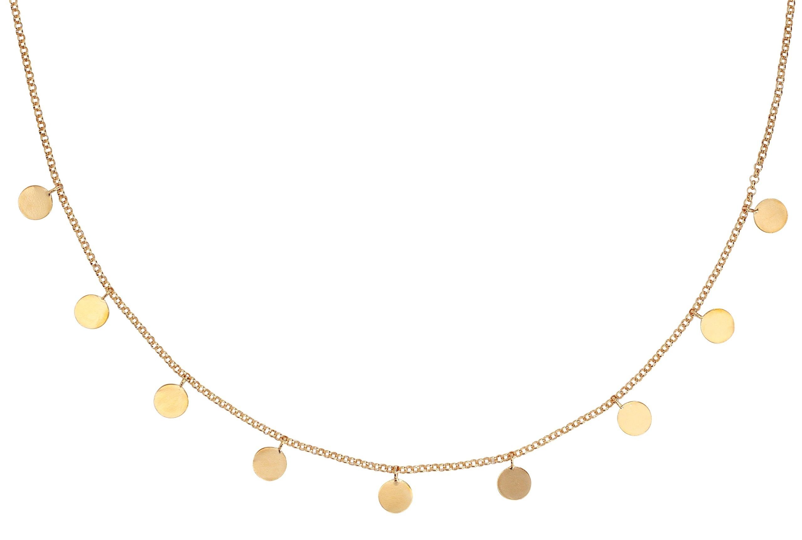 SILBERMOOS Statementkette Blättchenkette vergoldet, 925 Sterling Silber