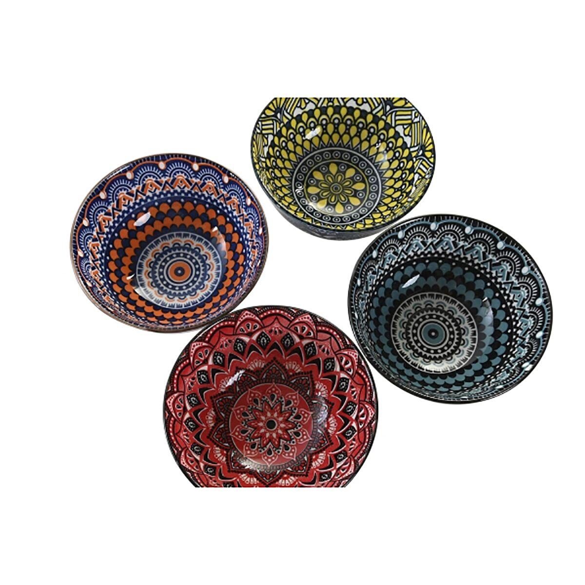 DOTMALL Sushiteller Sushi-Set Stoneware Mandala 12 Oriental Stück Multicolour DKD