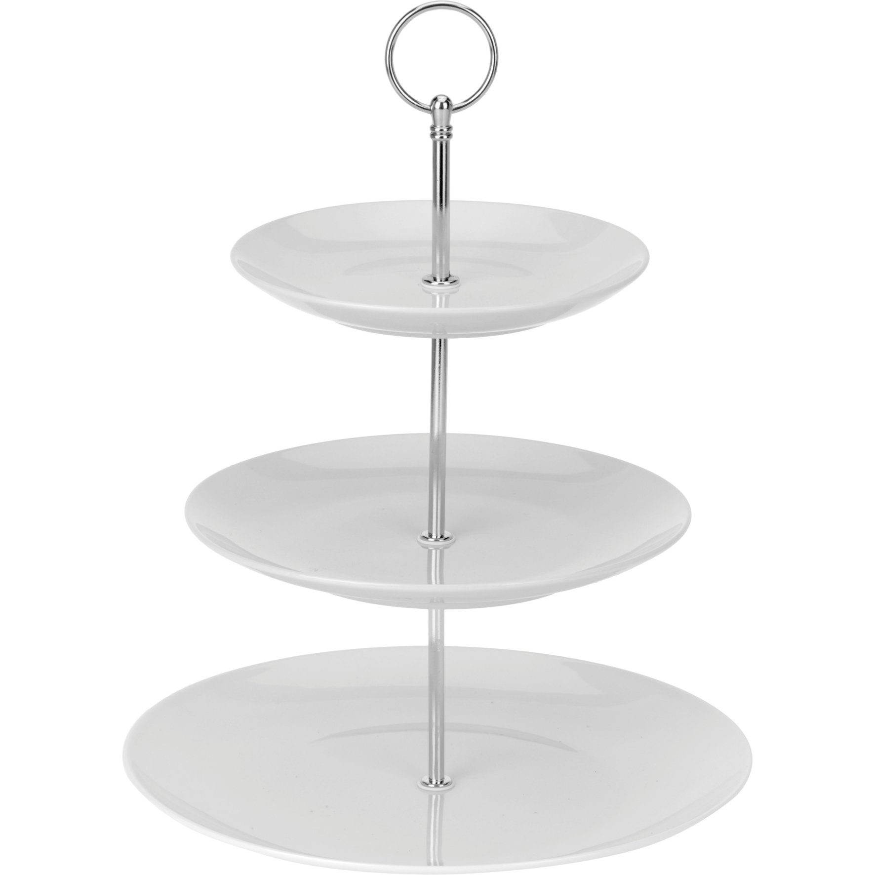 BigDean Etagere Etagenständer weiß aus hochwertigem Porzellan 3 stufig - Höhe 35 cm, Porzellan