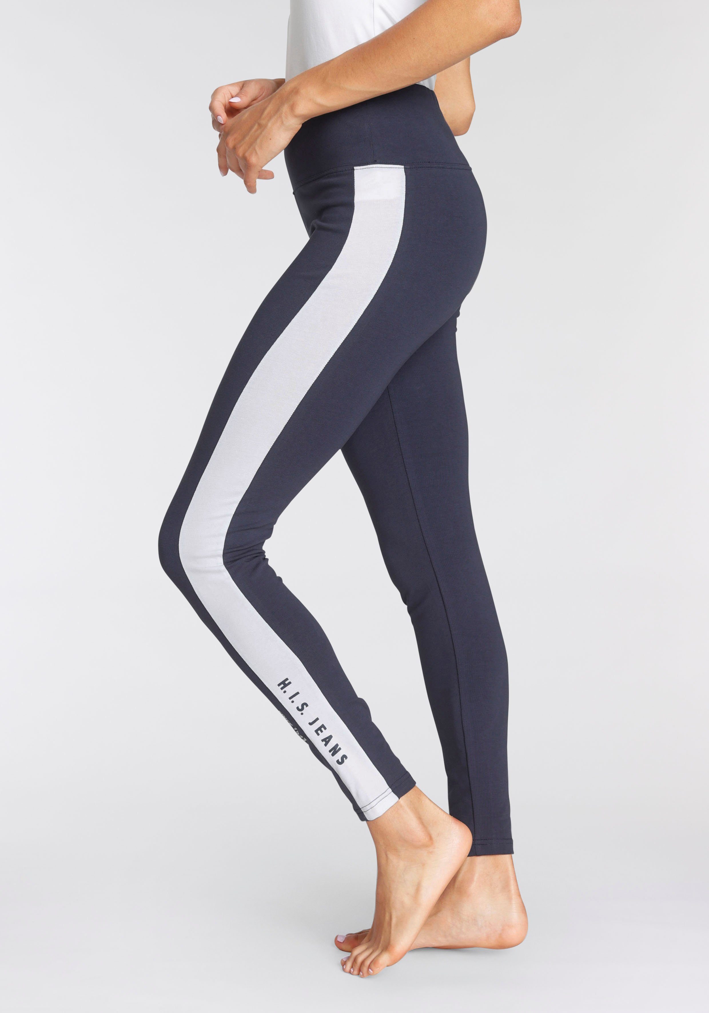 Seitenstreifen weißem Logodruck H.I.S mit Leggings und