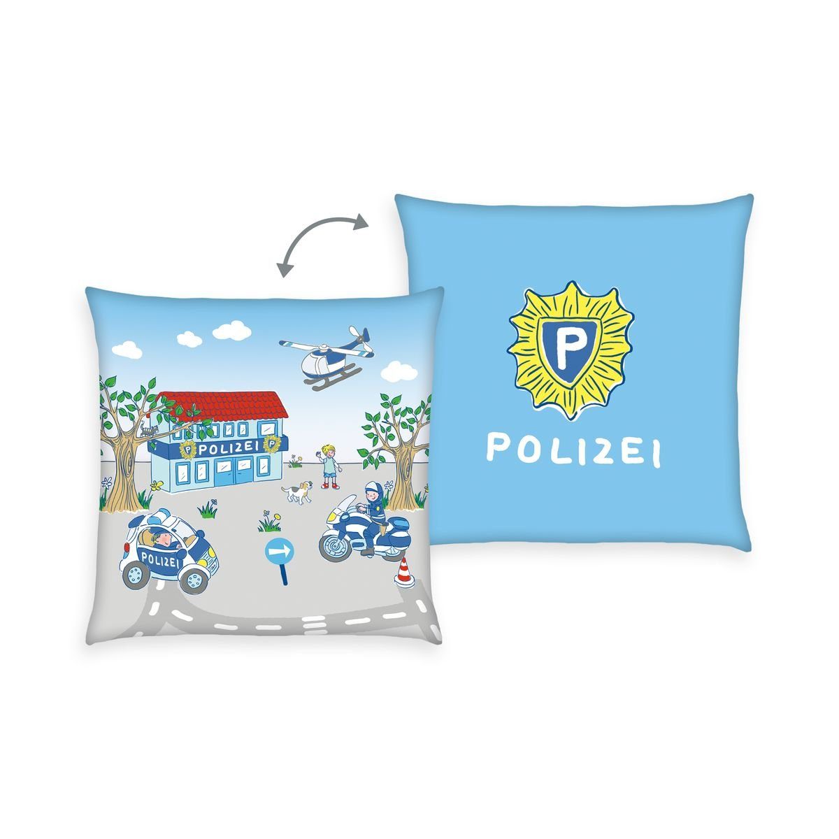 Herding Декоративные подушки Polizei Декоративные подушки 40x40cm hochfarbig bedruckt, Sehr anschmiegsam, kuschelig weiche Qualität