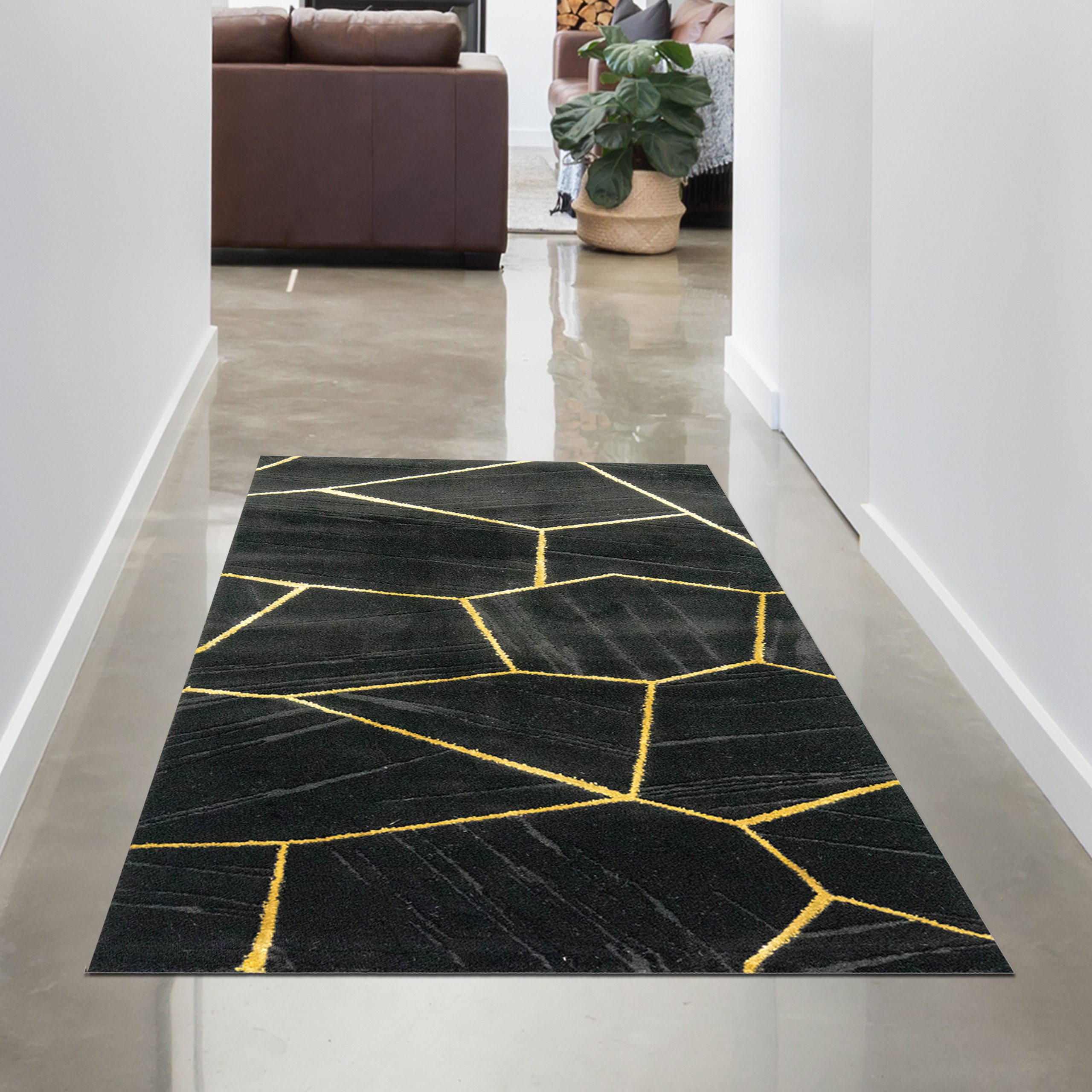 Carpetia Designteppich Modernes Glanzfaser-Design, rechteckig, Höhe: 12 mm, pflegeleicht, strapazierfähig, mit Glanzfasern