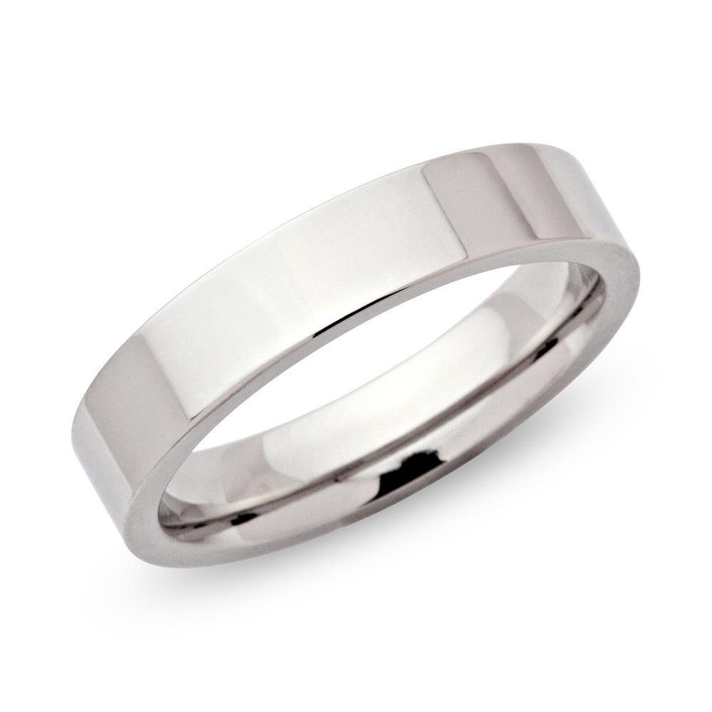 Unique Fingerring Glänzender Unique Edelstahlring poliert 5mm - flach R9110