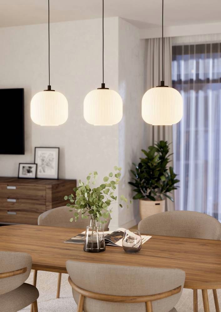 EGLO Hängeleuchte MANTUNALLE Pendellampe, Stahl, Glas, IP20, E27, Esstischl günstig online kaufen