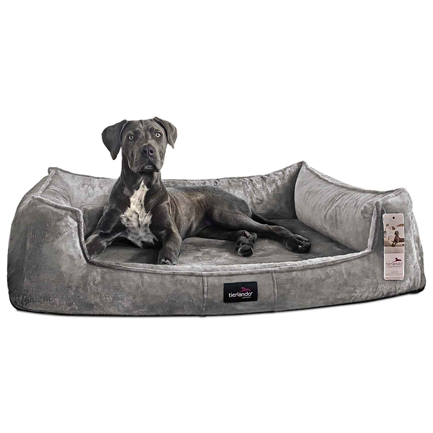 tierlando® Tierbett Orthopädisches Hundebett FRANKLIN Kuscheliger Teddy-Stoff - Hundesofa