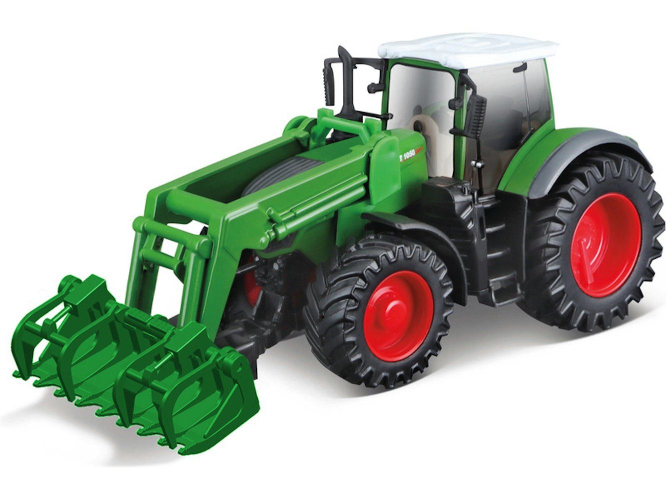 Bburago Spielzeug-Auto »Traktor - Fendt 1050 Vario mit Frontgreifer  (10cm)«, mit Schwungradantrieb