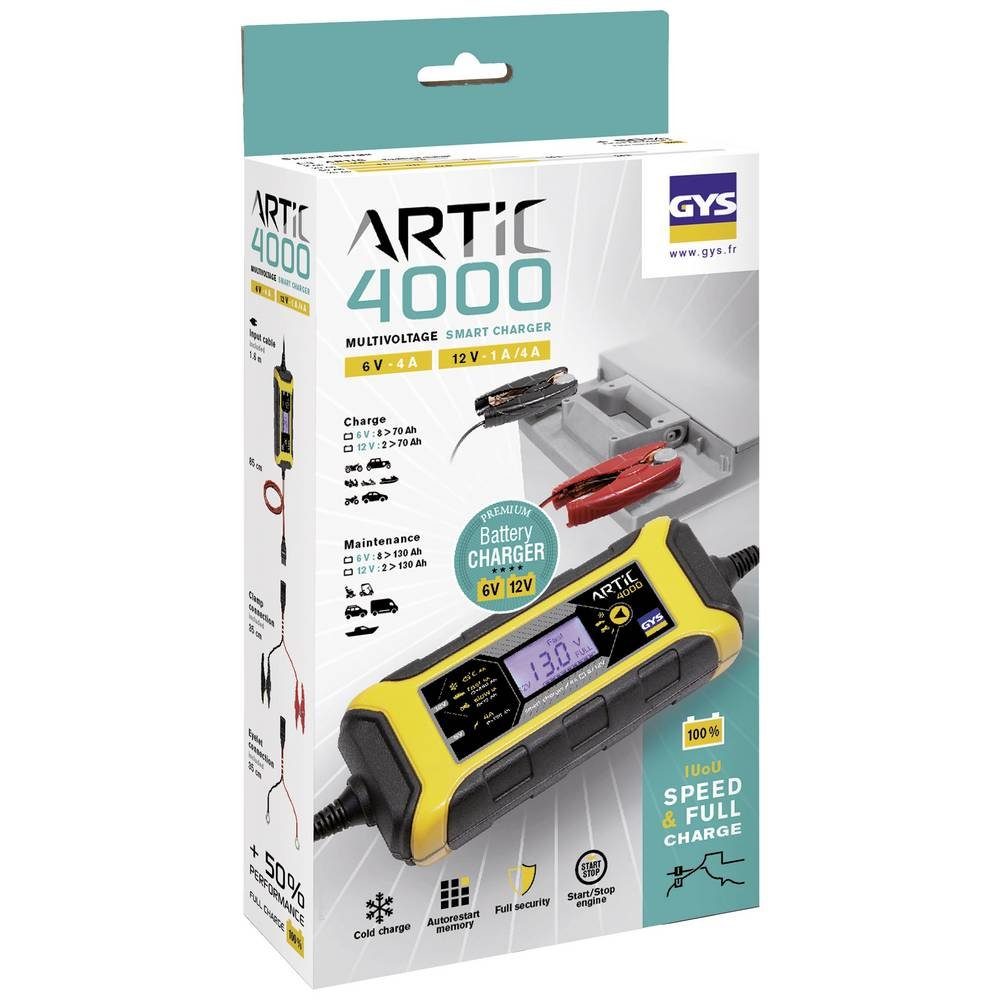 GYS Kfz-Ladegerät 029583 Autobatterie-Ladegerät (Akkutest, Ladungserhaltung, verschiedene Ladeprogramme)