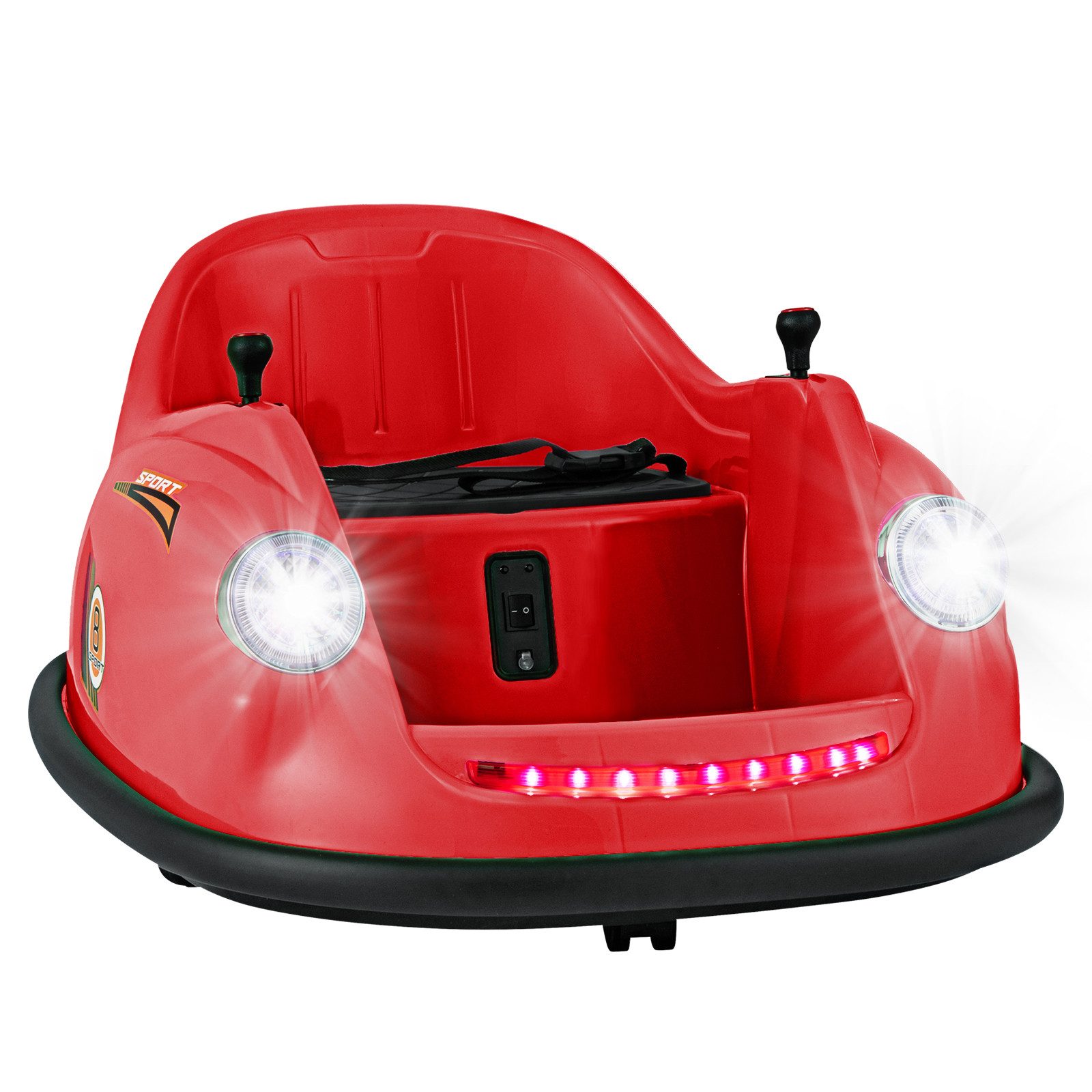 COSTWAY Elektro-Kinderauto, Belastbarkeit 20 kg, Elektroauto mit LED-Lichtern, Musik, 2 Universalräder